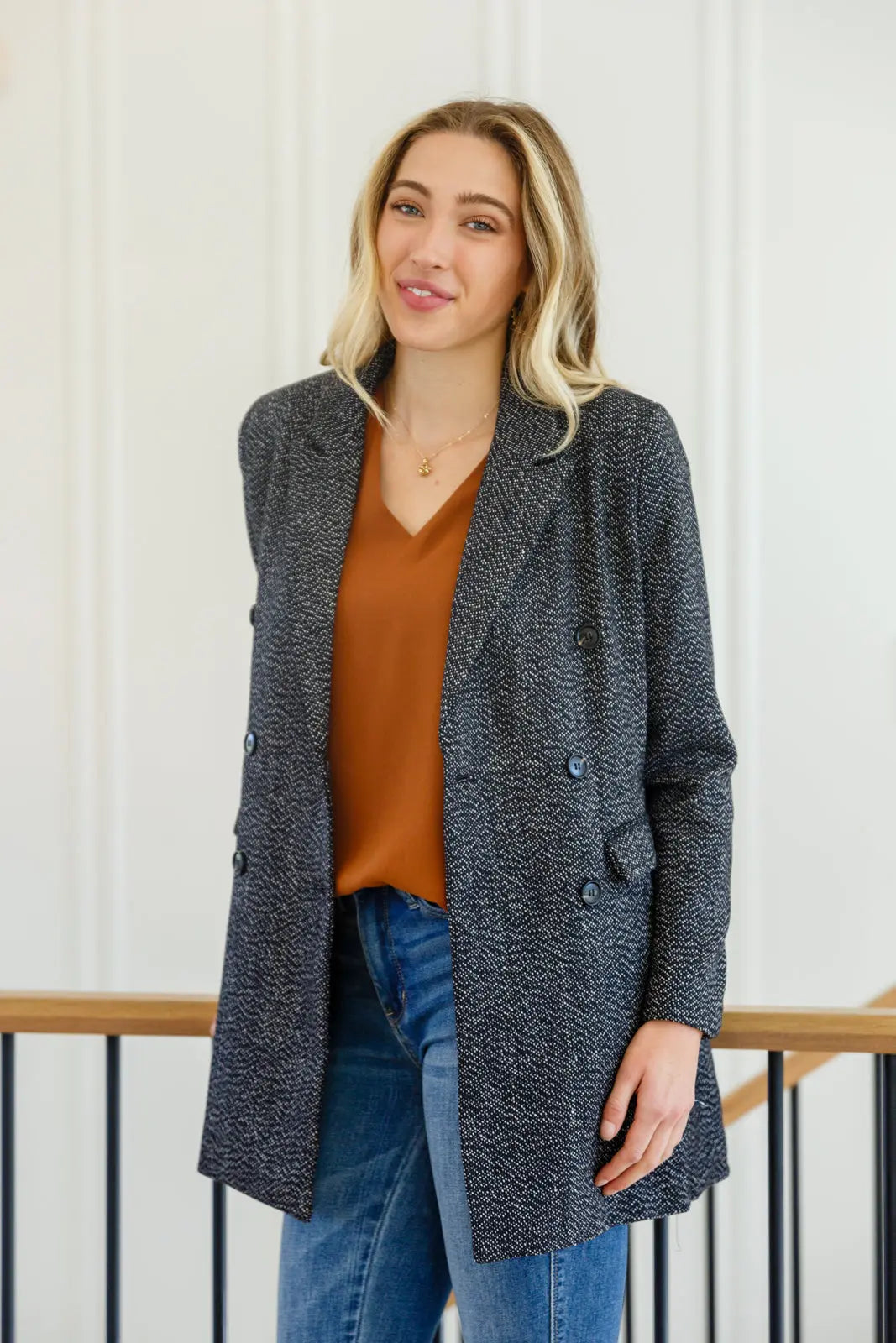 Stylish Black Button Down Blazer Jacket for Women | Office Wear & Business Casual Outfits | Perfect for Work, Meetings & Professional Events