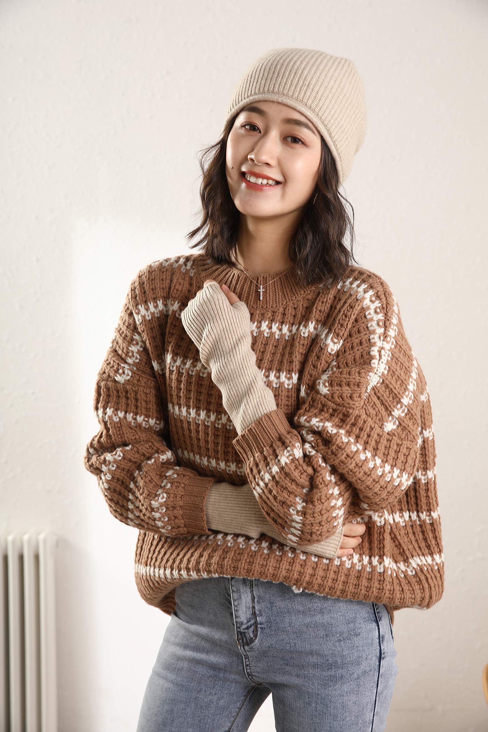100% Pure Cashmere Slouchy Beanie for Women - Soft Winter Knit Hat for Cold Weather - Perfect for Outdoor Activities, Travel & Fashion