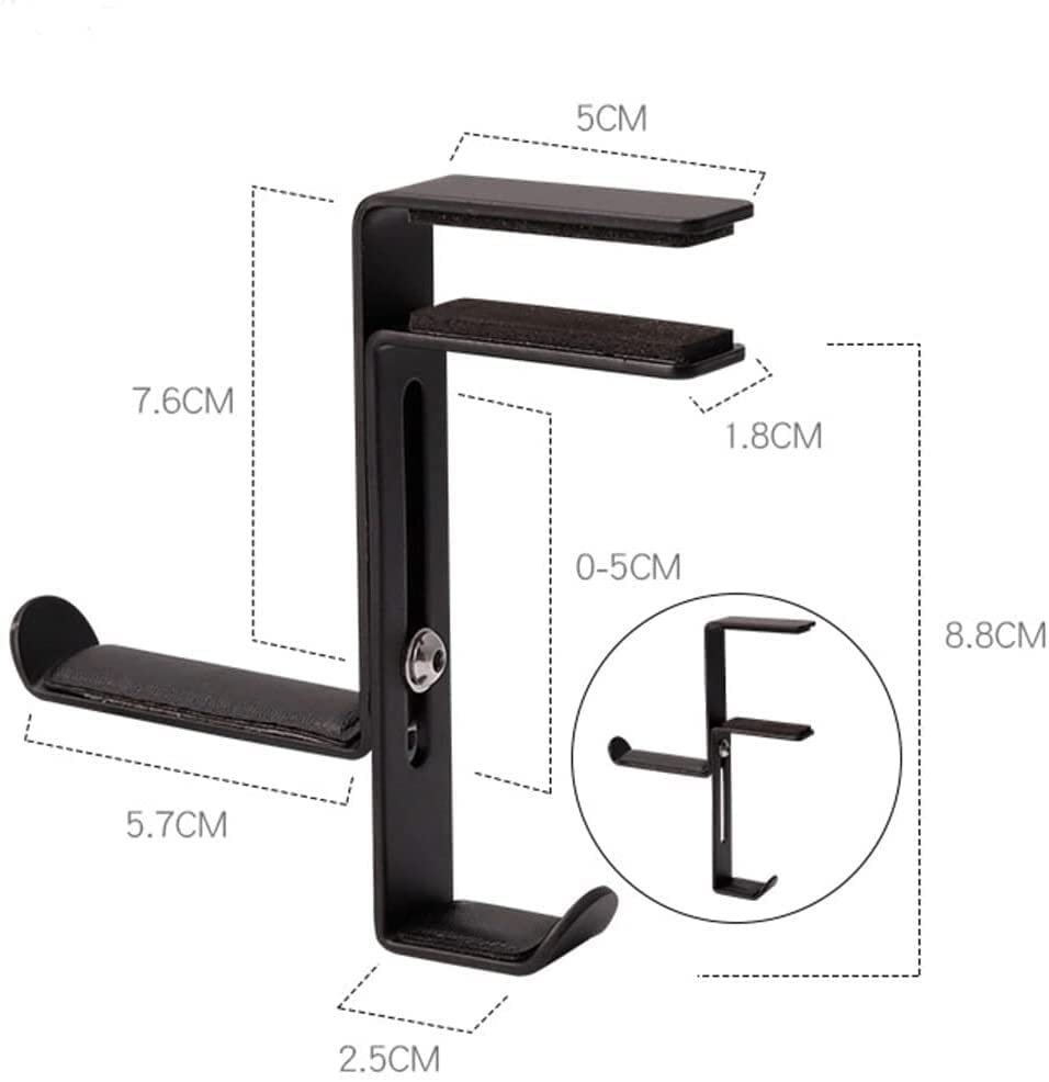 Universal Headphone Stand with Desk Mount - Space Saving Headset Holder for Office & Gaming - Adjustable Table Clamp Hanger Bracket Display Rack (Red) - Perfect for Workstations, Streaming Setups & Home Offices