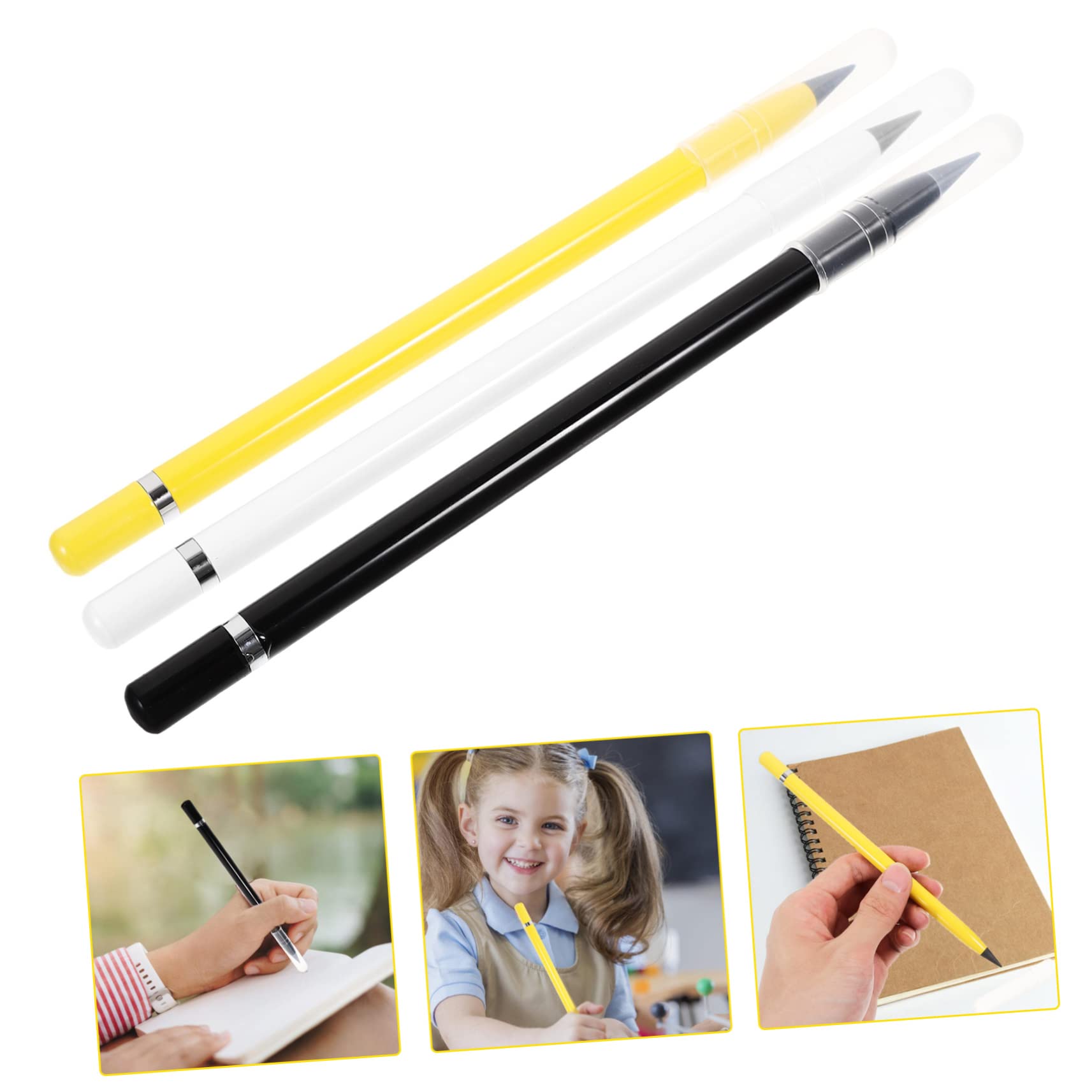STOBOK 15 Pack Reusable Inkless Metal Pencils - Erasable Alloy Writing Tool for Kids & Adults - Perfect for School, Office & Sketching