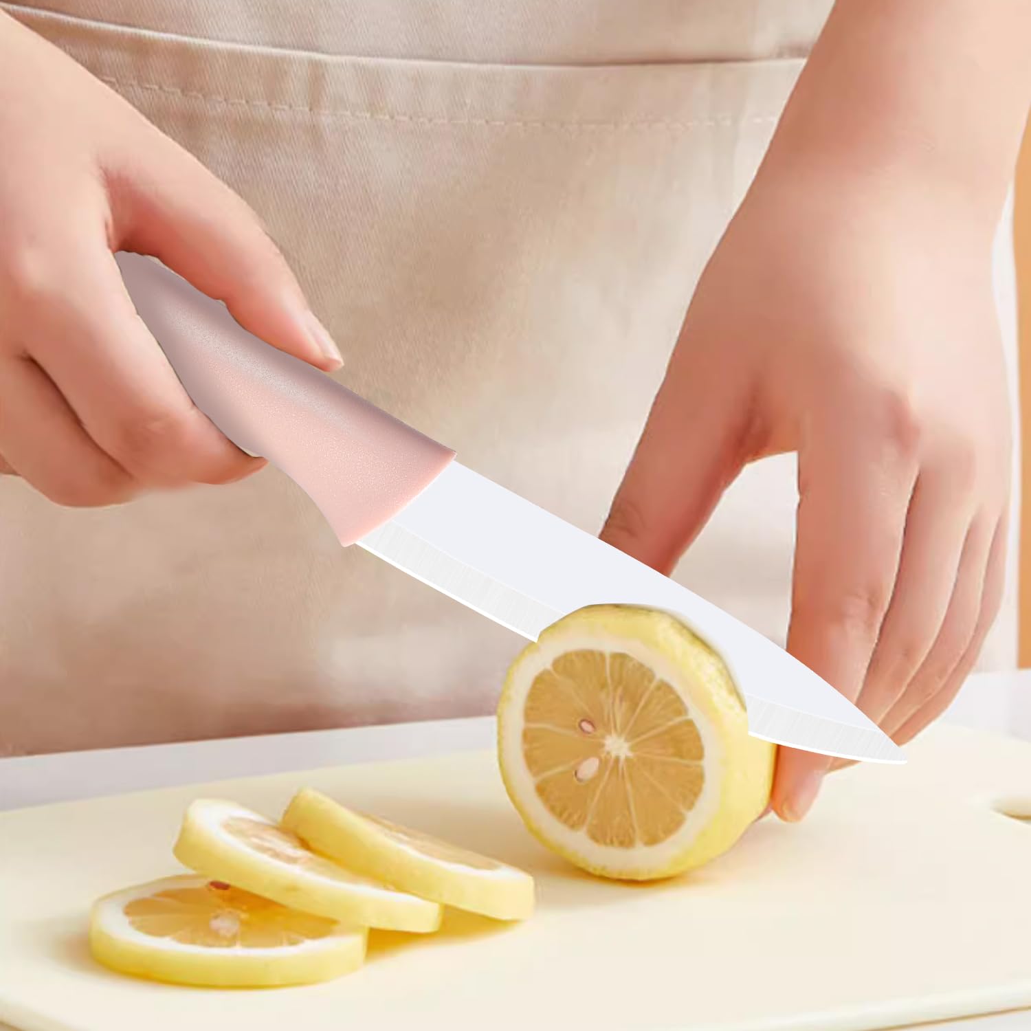 Premium 3-Piece Ceramic Chef Knife Set - Ultra Sharp 4-Inch Fruit & Vegetable Knife for Slicing, Dicing & Chopping - Perfect for Kitchen, Camping & Outdoor Cooking