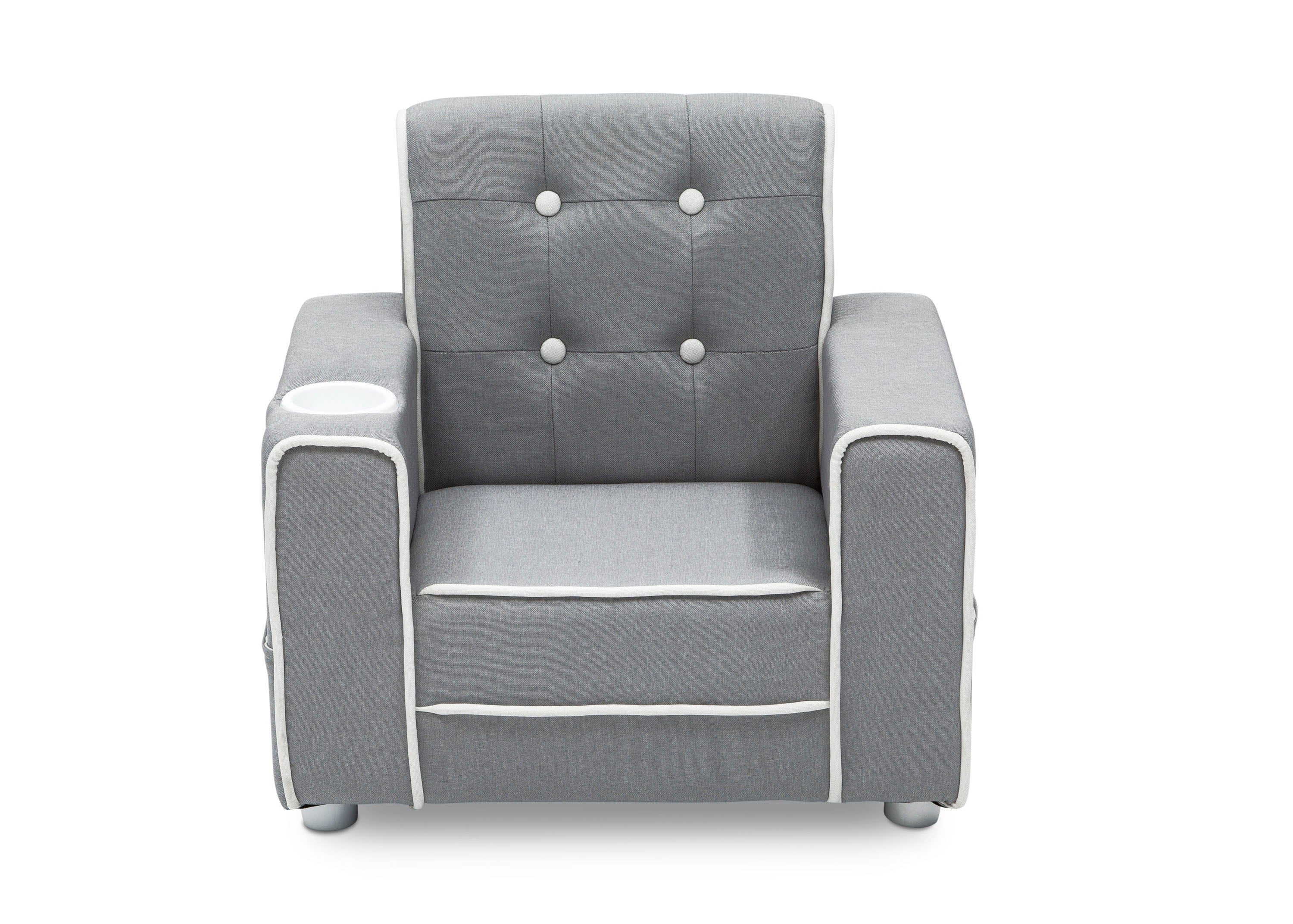 Chelsea Kids Upholstered Chair with Cup Holder - Comfortable Children's Armchair for Reading, Gaming & Relaxing - Perfect for Bedroom, Playroom or Nursery