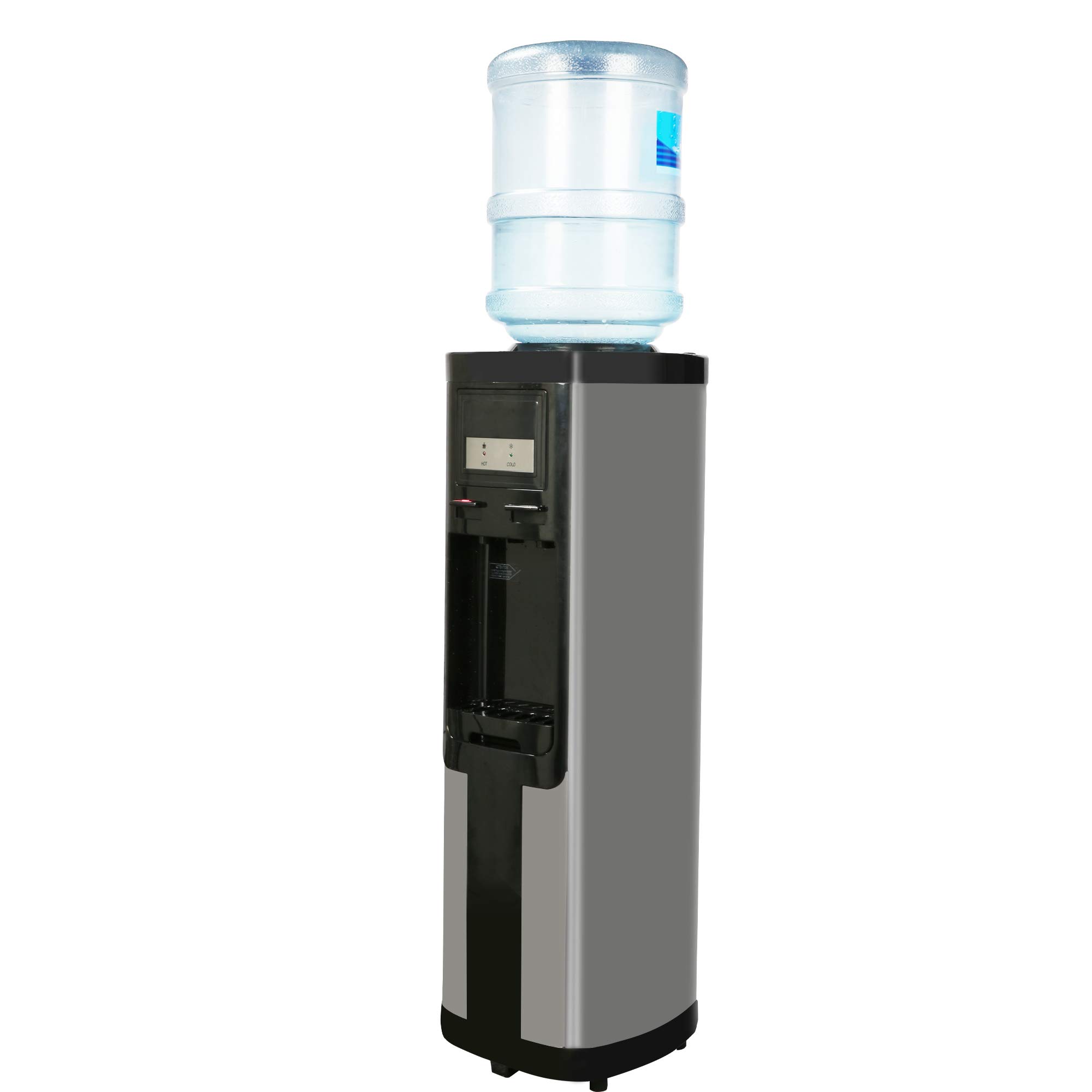 Vilobos 3/5 Gallon Top Loading Hot & Cold Water Dispenser Cooler with Child Safety Lock & Removable Drip Tray - Perfect for Home, Office & Kitchen Use - Black