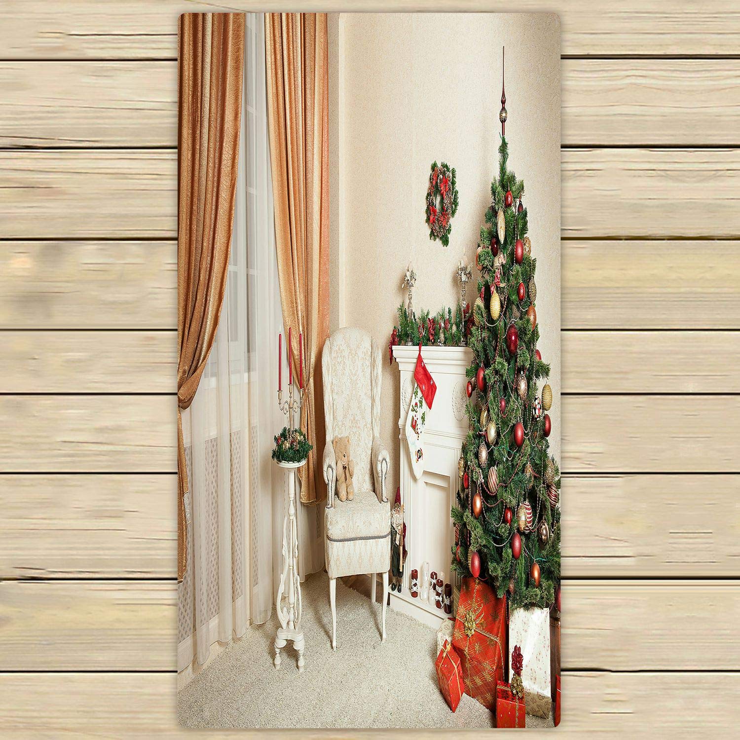 ABPHQTO Christmas Tree Design Towels - 30x56 Inch Large Bath, Beach, Pool, Sports & Travel Towel - Perfect for Gifts, Spa, Gym & Outdoor Activities