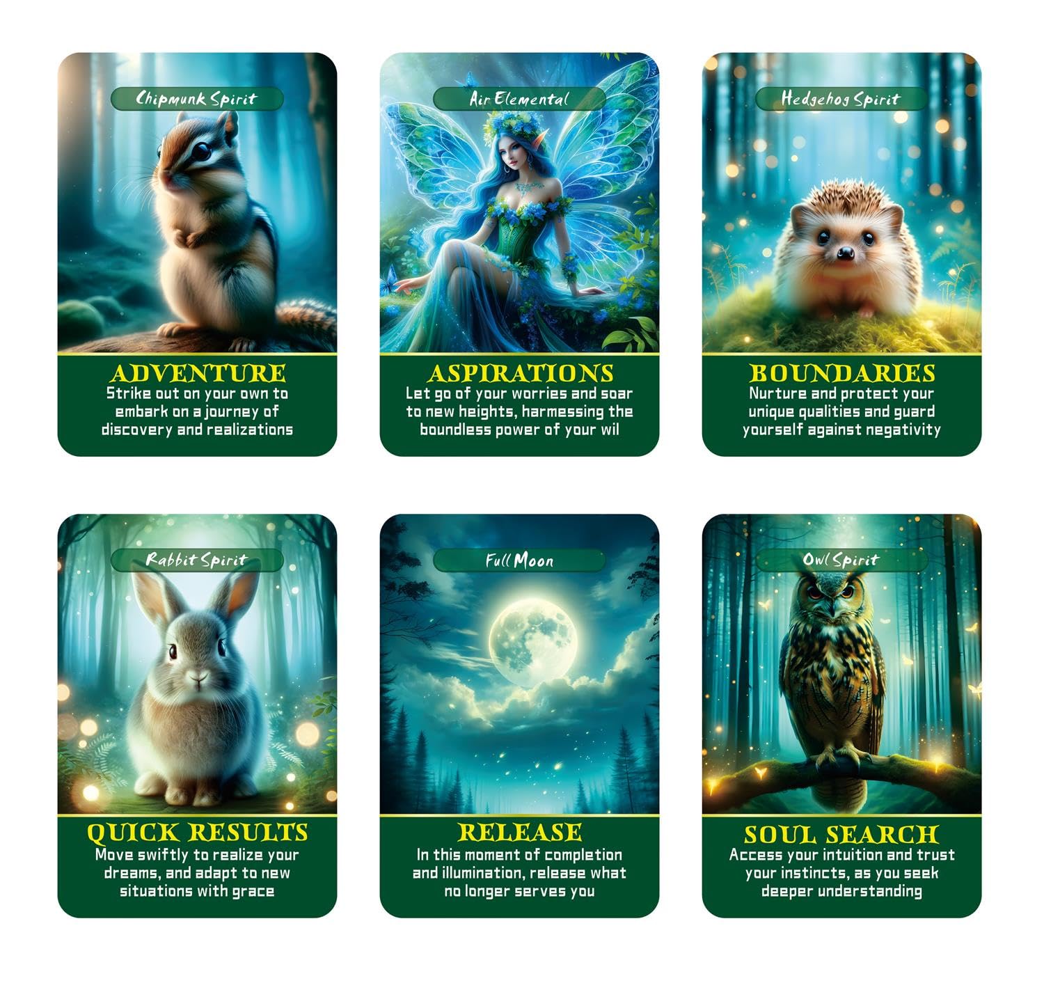Forest Spirits Oracle Cards - Nature-Inspired Tarot Deck for Self-Discovery & Magic (3.42×4.72 in) | Perfect for Meditation, Spiritual Guidance & Personal Growth