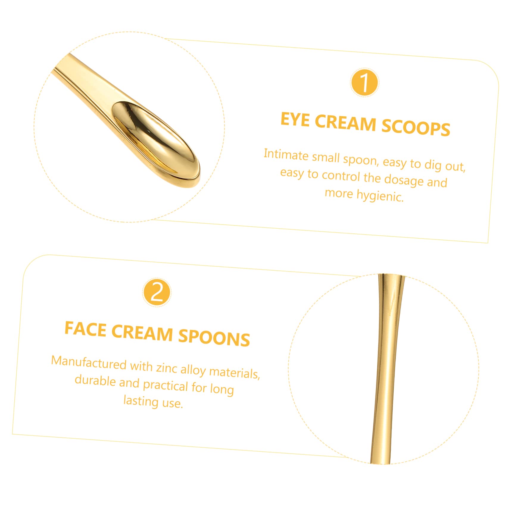 10 Pcs Zinc Alloy Face Cream Scoop Set - Golden Makeup Spatula for Eye Cream, Facial Moisturizer & Cosmetic Jars - Hygienic Mini Scoop Spoon for Skincare Routine, Travel & Salon Use
