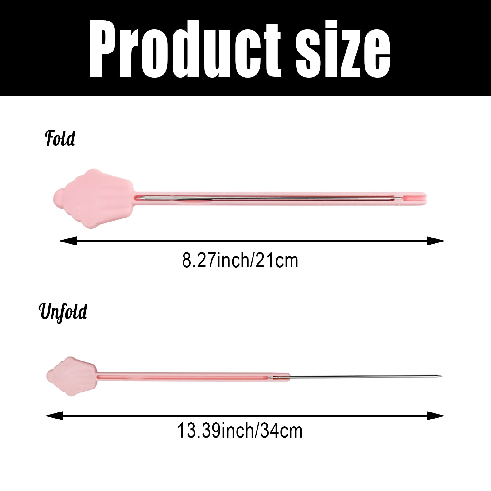 5-Pack Reusable Foldable Cake Testers - Stainless Steel Cake Probe Skewer Needles for Baking, Perfect for Home Kitchen & Professional Bakeries - Ideal for Testing Cake Doneness, Cupcakes, and Breads