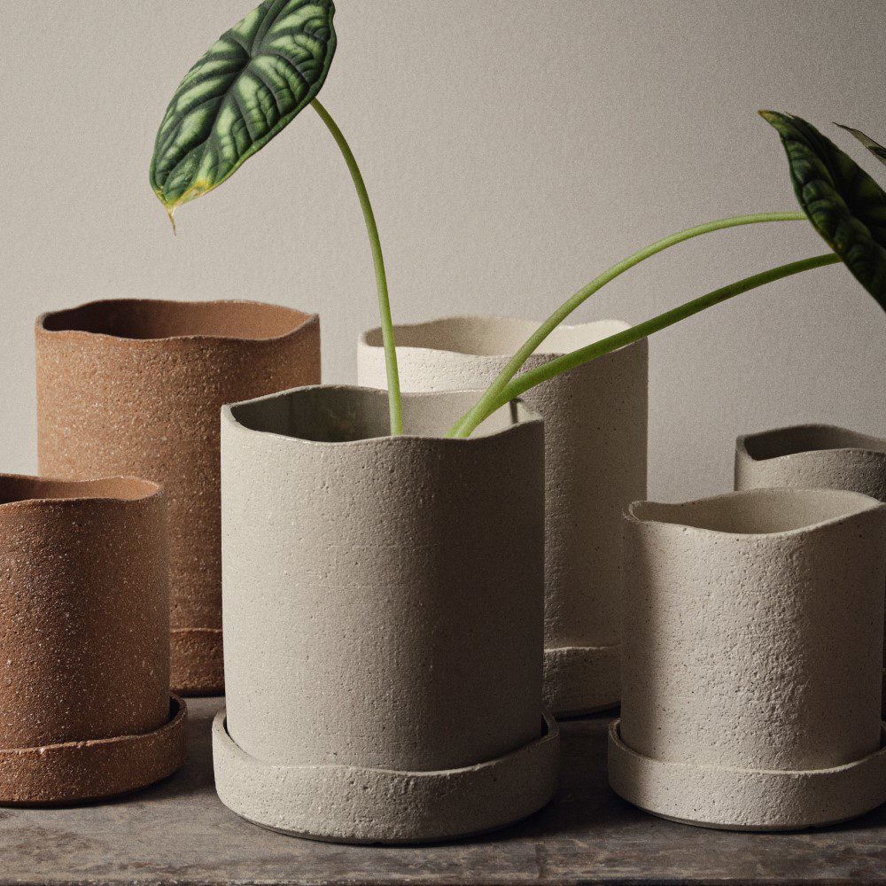 FERM LIVING Uneru Pot - White Ceramic Planter Ø16cm for Indoor Plants, Home Decor & Scandinavian Style