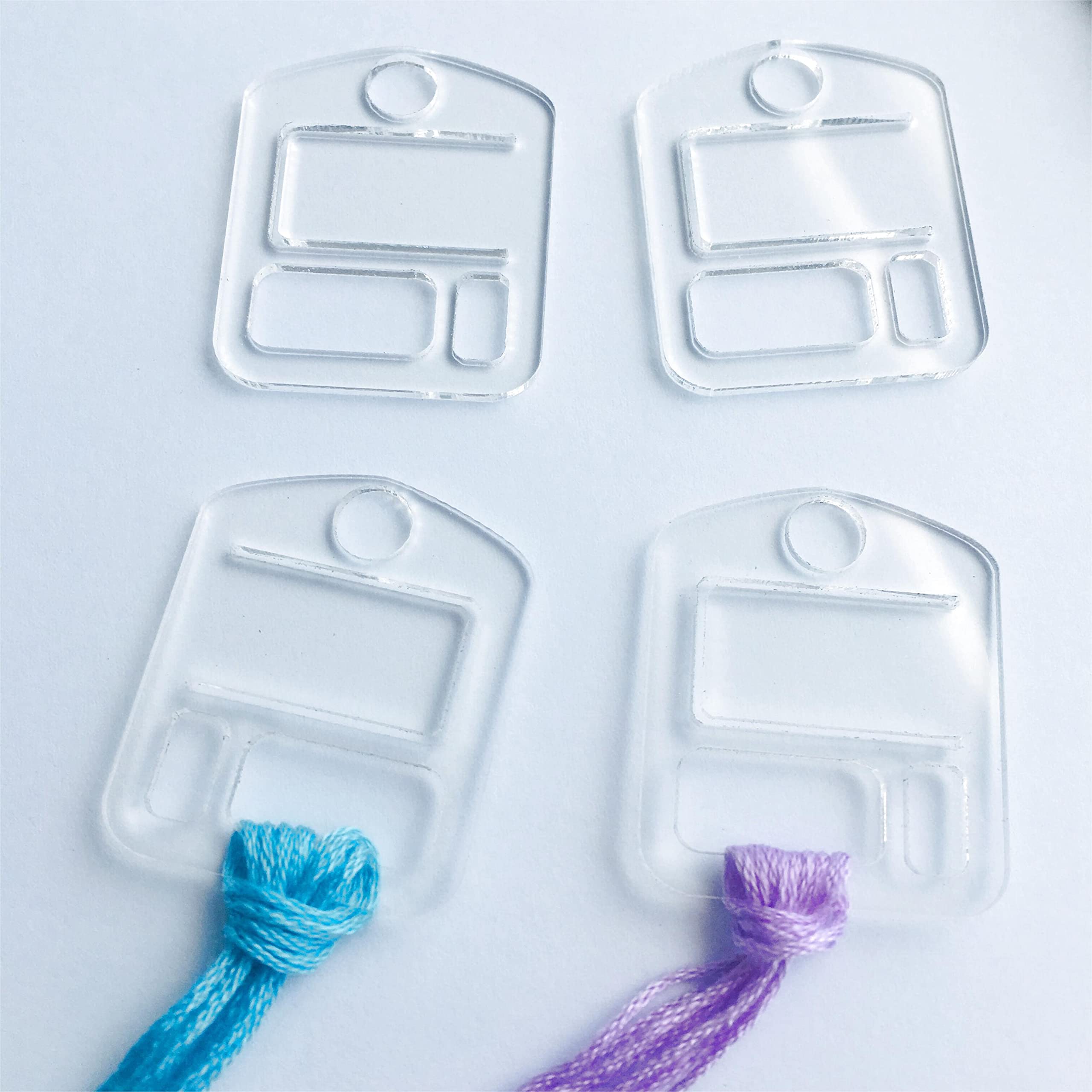 Durable Clear Acrylic Floss Drops - 20 Pack Thread Organizer Chips for Embroidery Floss Storage | Perfect for Cross Stitch, Needlework & Craft Organization