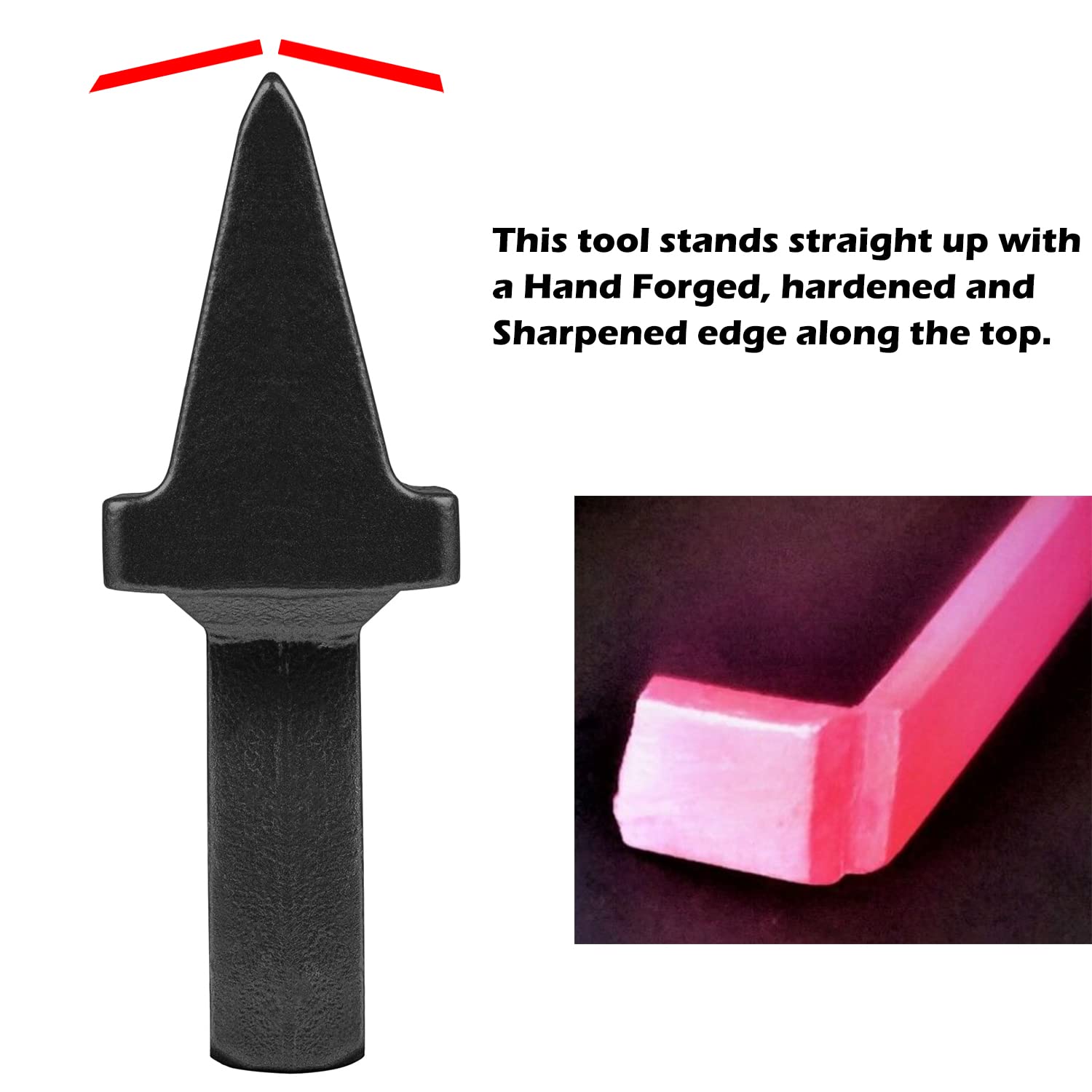 3/4 Inch Blacksmith Anvil Hardy Cutter Tool - Hot Cut Forge Tool with Black Shank for Metalworking | Perfect for Blacksmithing, Knife Making & DIY Metal Projects
