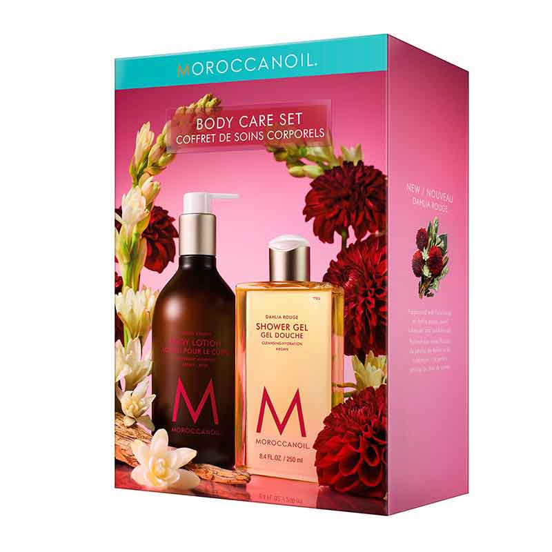 Moroccanoil Dahlia Rouge Body Care Set - Hydrating Body Lotion & Shower Gel for Dry Skin - Perfect for Spa Day & Self-Care Routine