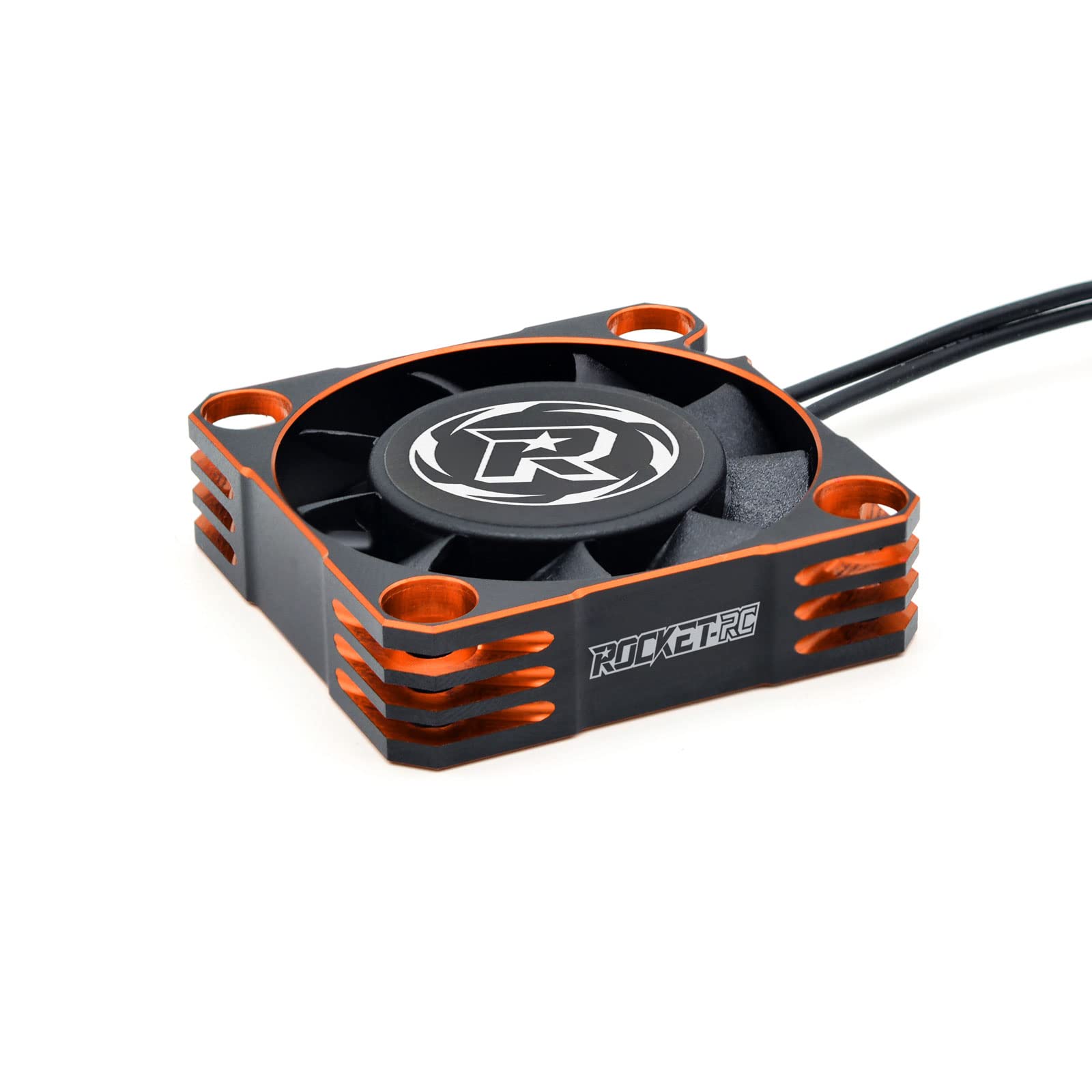 Surpass Rocket 40x40mm 16000RPM Waterproof RC Cooling Fan - High Speed ESC & Motor Fan for 1/10 1/8 Scale RC Cars & Trucks (Orange Black) - Perfect for Off-Road Racing & Extreme Performance Cooling