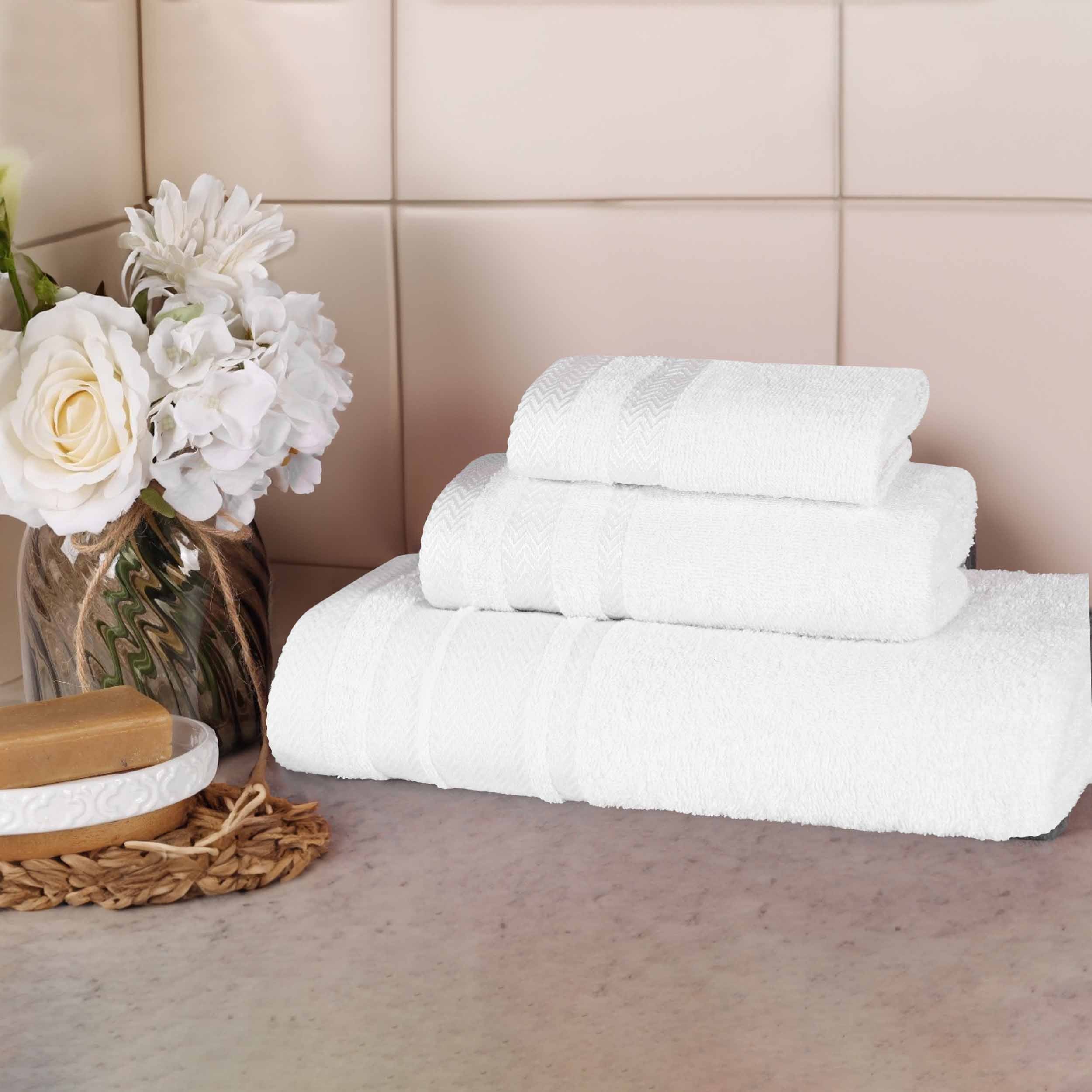 Premium 3-Piece Medium Weight Cotton Towel Set - Soft, Absorbent & Quick-Drying Bath Towels for Spa, Gym & Luxury Home Use