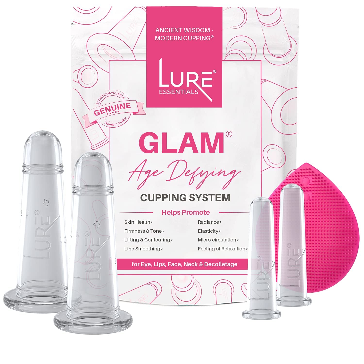 GLAM & EDGE Cupping Therapy Set Bundle - Professional Face and Body Cupping Kit for Skin Rejuvenation, Anti-Aging & Relaxation | Perfect for Home Spa, Facial Massage & Body Wellness Routine
