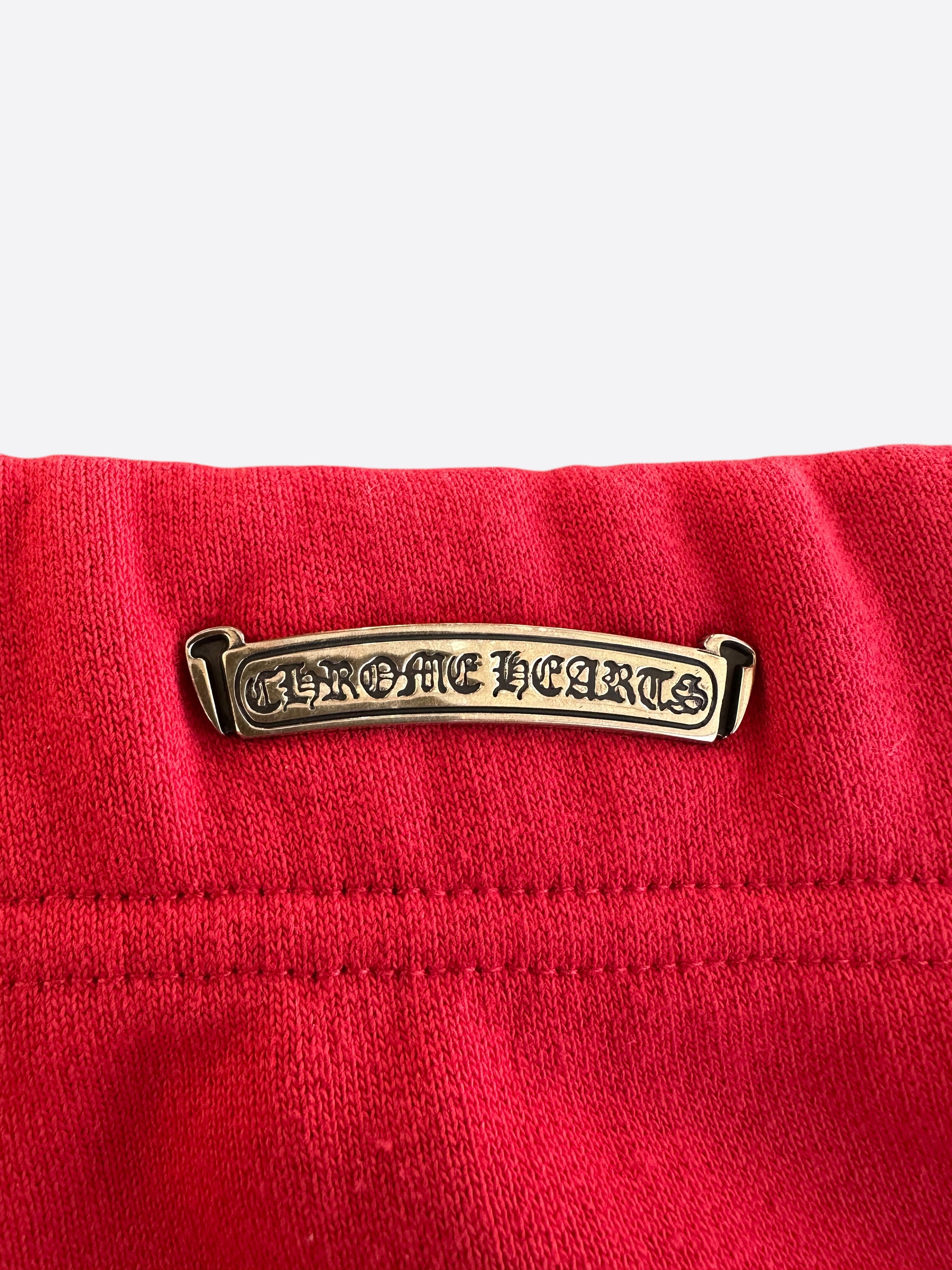 Chrome Hearts Red & White Triple Cross Embroidered Shorts for Men - Stylish Streetwear & Casual Fashion - Perfect for Summer Outfits, Concerts, and Hip Hop Style