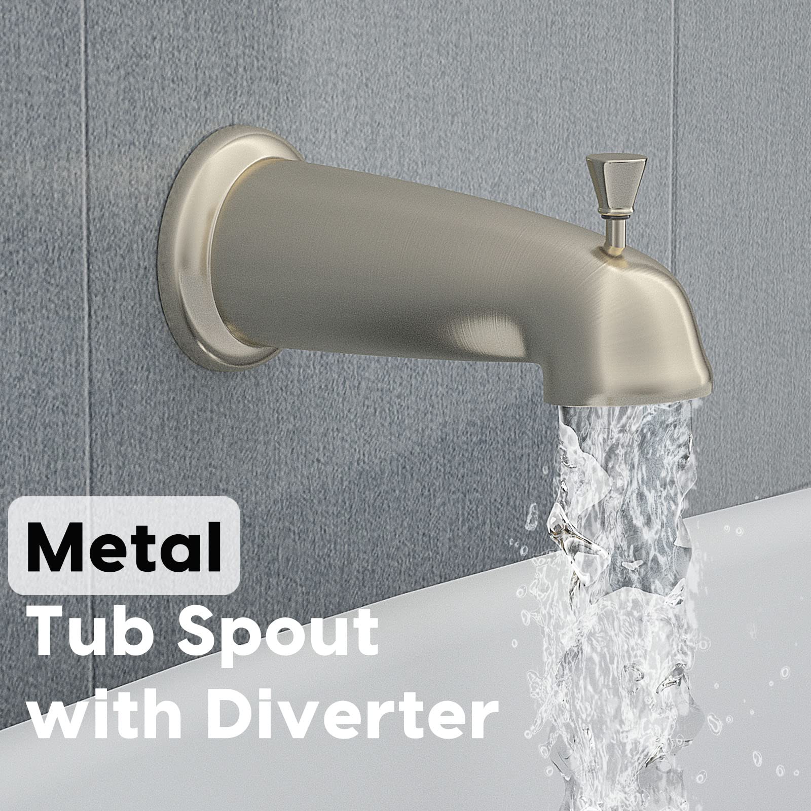 WRISIN 4.7 Inch 6-Setting Handheld Shower Faucet Set with Valve - Bathtub & Shower Combo for Bathroom Renovation, Spa-Like Experience at Home
