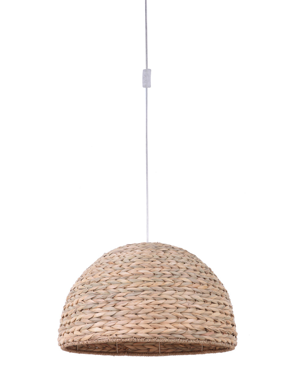 Natural Woven Wicker Plug-In Swag Pendant Light with 22W Bulb - Perfect for Farmhouse, Boho, and Rustic Home Decor