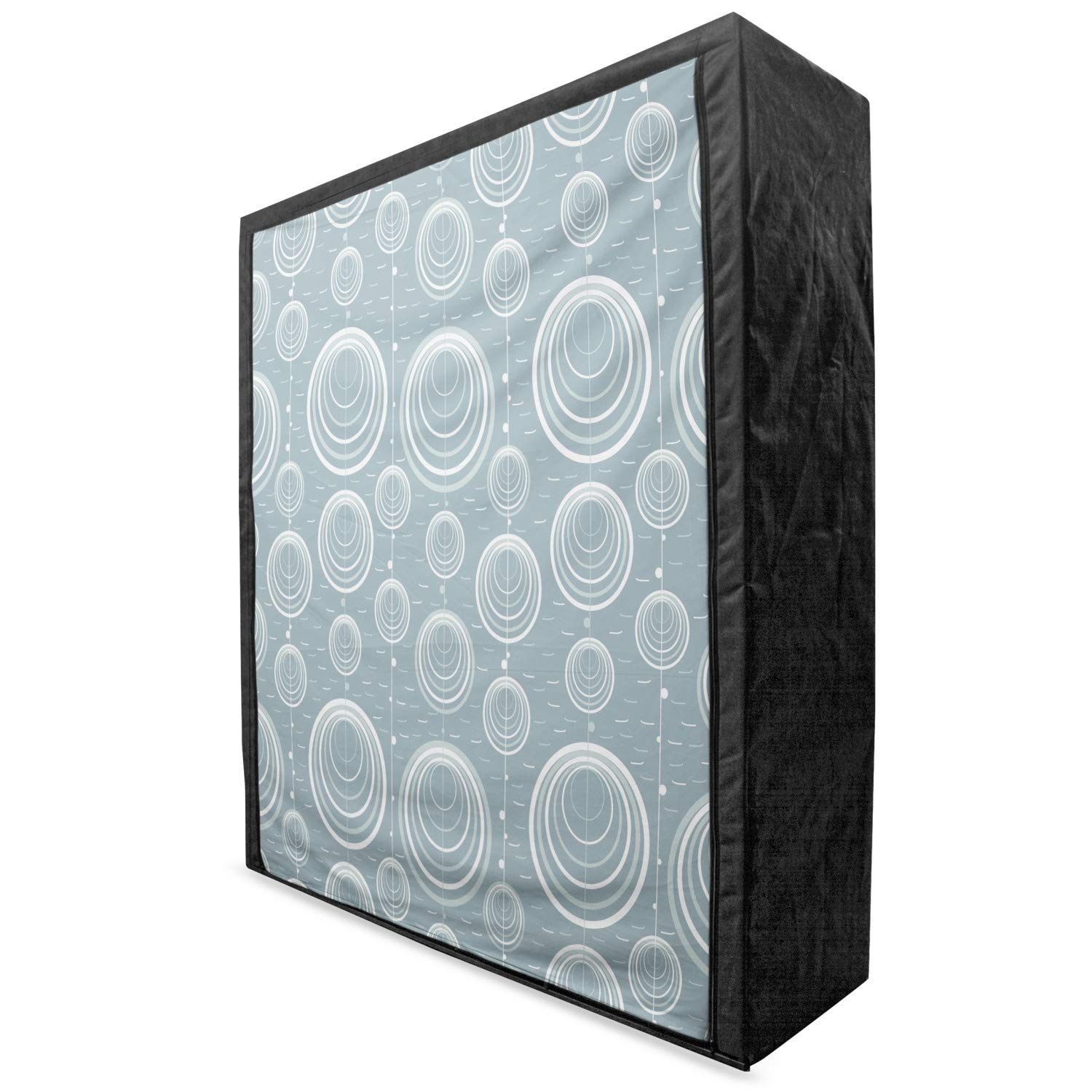 Ambesonne Geometric Portable Fabric Wardrobe - Modern Abstract Design with Inner Spirals & Wavy Lines - 59