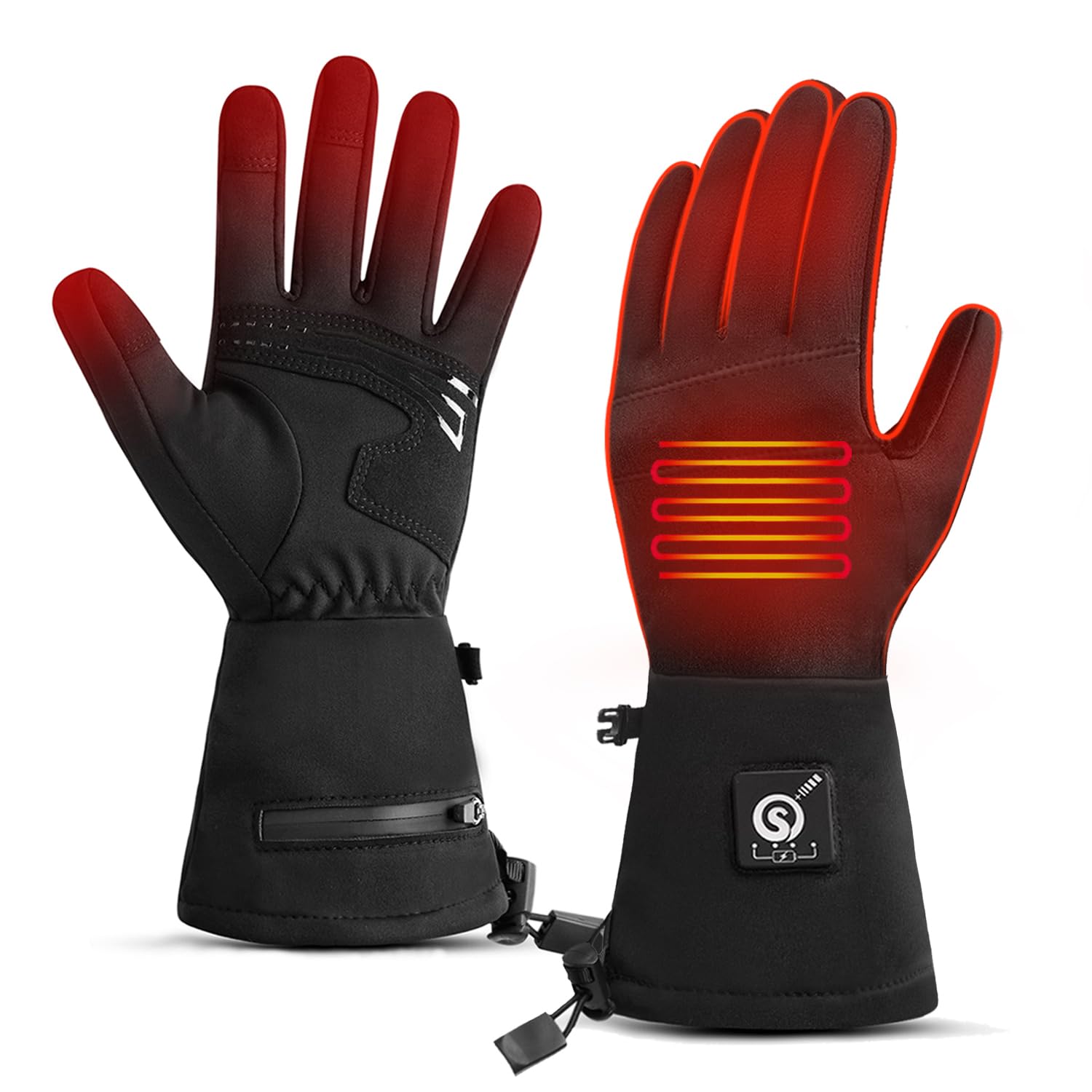 SAVIOR HEAT Rechargeable Heated Gloves for Women & Men - 7.4V 2200mAh Battery, Touchscreen Compatible, Ultra-Thin Warm Winter Gloves for Skiing, Hiking, Cycling, Camping, Skating - Perfect for Outdoor Sports in Cold Weather