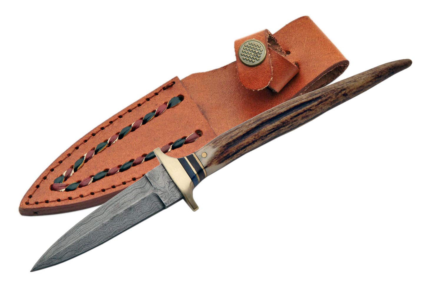 Premium Damascus Steel Boot Knife - Tactical Fixed Blade for Outdoor Survival, Hunting & EDC | Szco Supplies