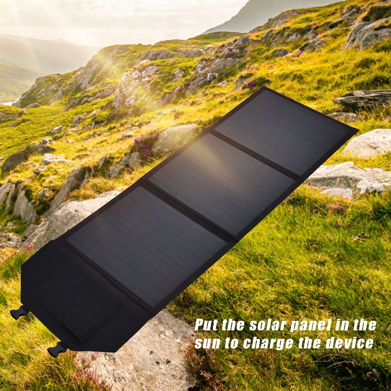 High-Efficiency Monocrystalline Solar Panel Generator - Portable & Lightweight Solar Power Kit for Laptops, Power Banks, Tablets - Perfect for Camping, Hiking, Outdoor Adventures & Emergency Power Backup