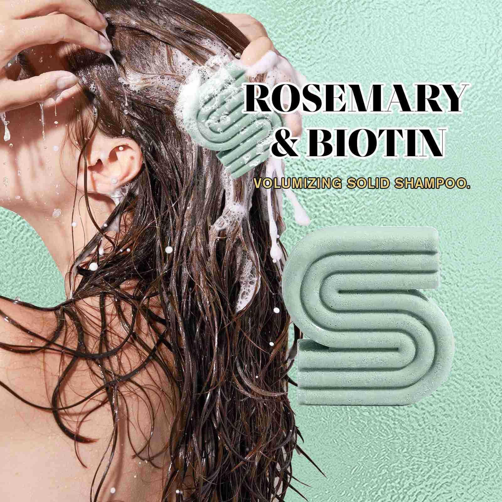 Organic Rosemary Solid Shampoo Bar for Hair Growth & Dandruff Control - Natural Vegan Shampoo for Oily Hair & Scalp Care - Sulfate-Free Hair Soap for Women & Men - Perfect for Travel, Gym & Eco-Friendly Bathroom Routine