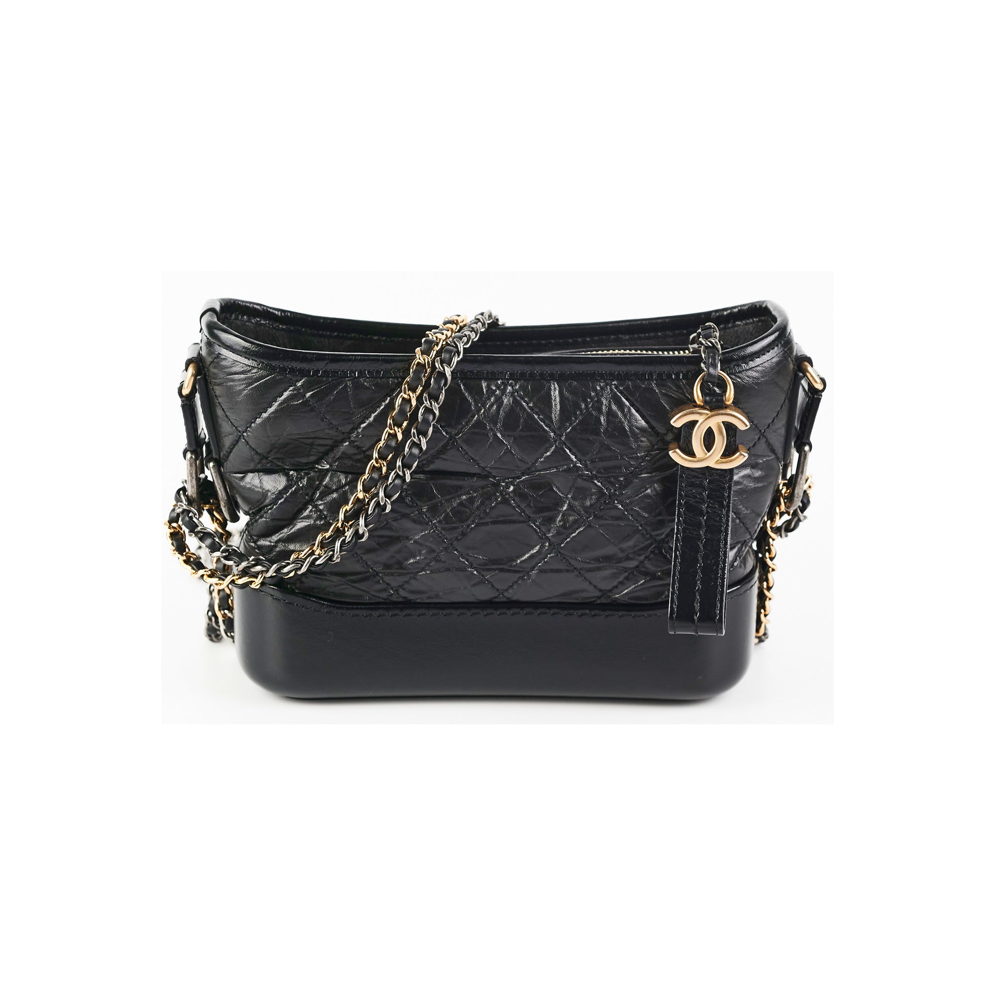 Chanel Small Gabrielle Black Leather Shoulder Bag - Luxury Designer Handbag for Women | Perfect for Evening Parties, Date Nights & Special Occasions