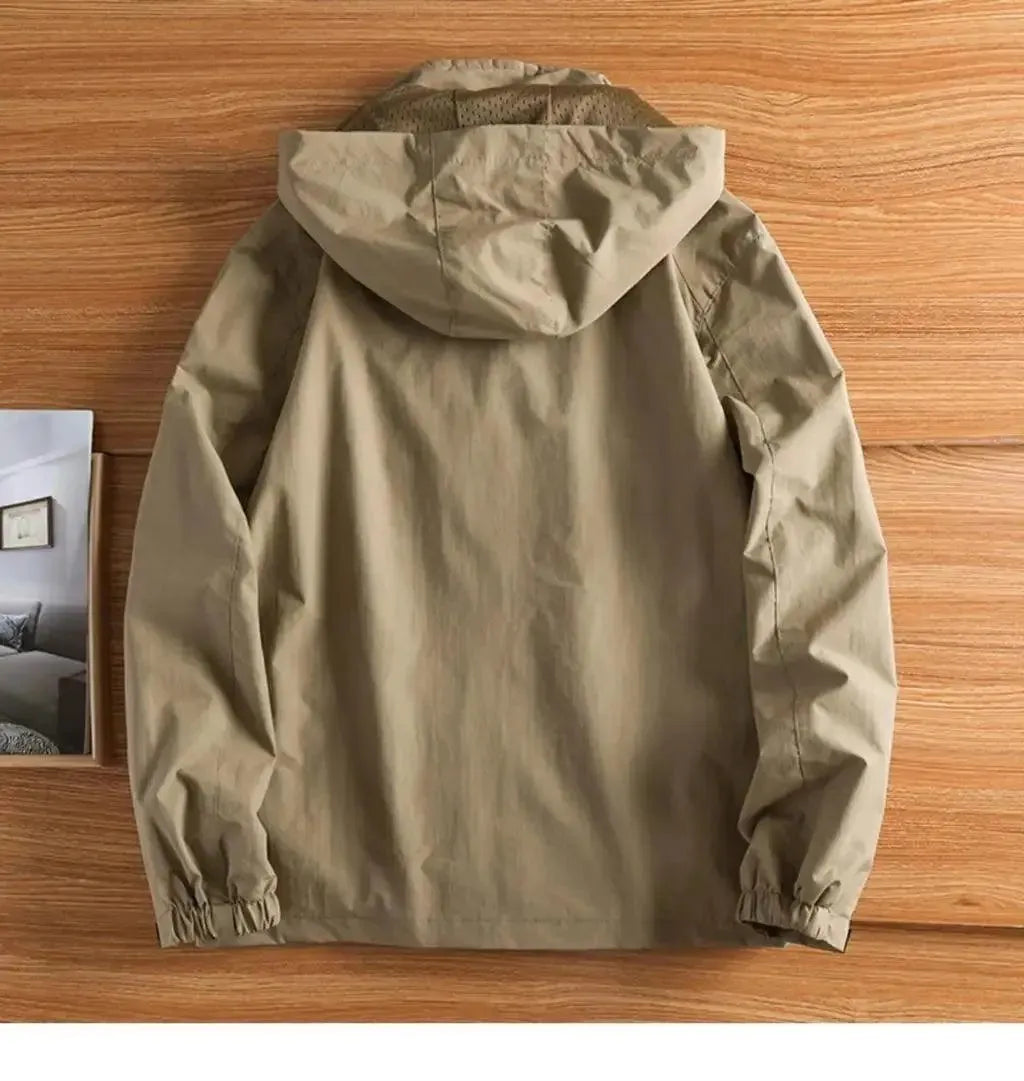 Men's Waterproof Military Windbreaker Jacket - Tactical Outdoor Raincoat for Hiking, Camping & Adventure - Lightweight Windproof Coat for All-Weather Protection