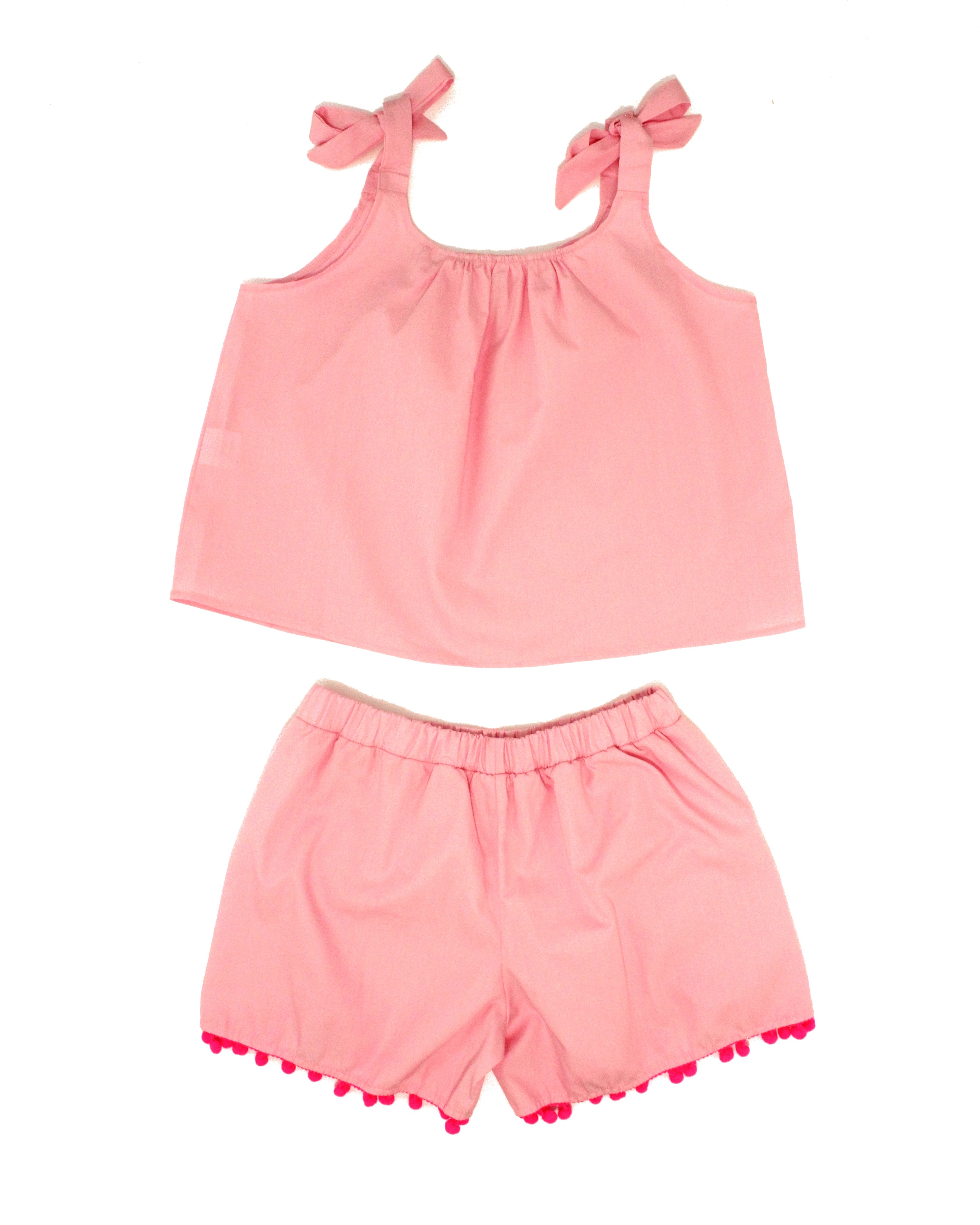 Chiara Set Pink Hot Pink Pompon - Stylish Women's Fashion Accessories for Parties, Weddings & Special Occasions
