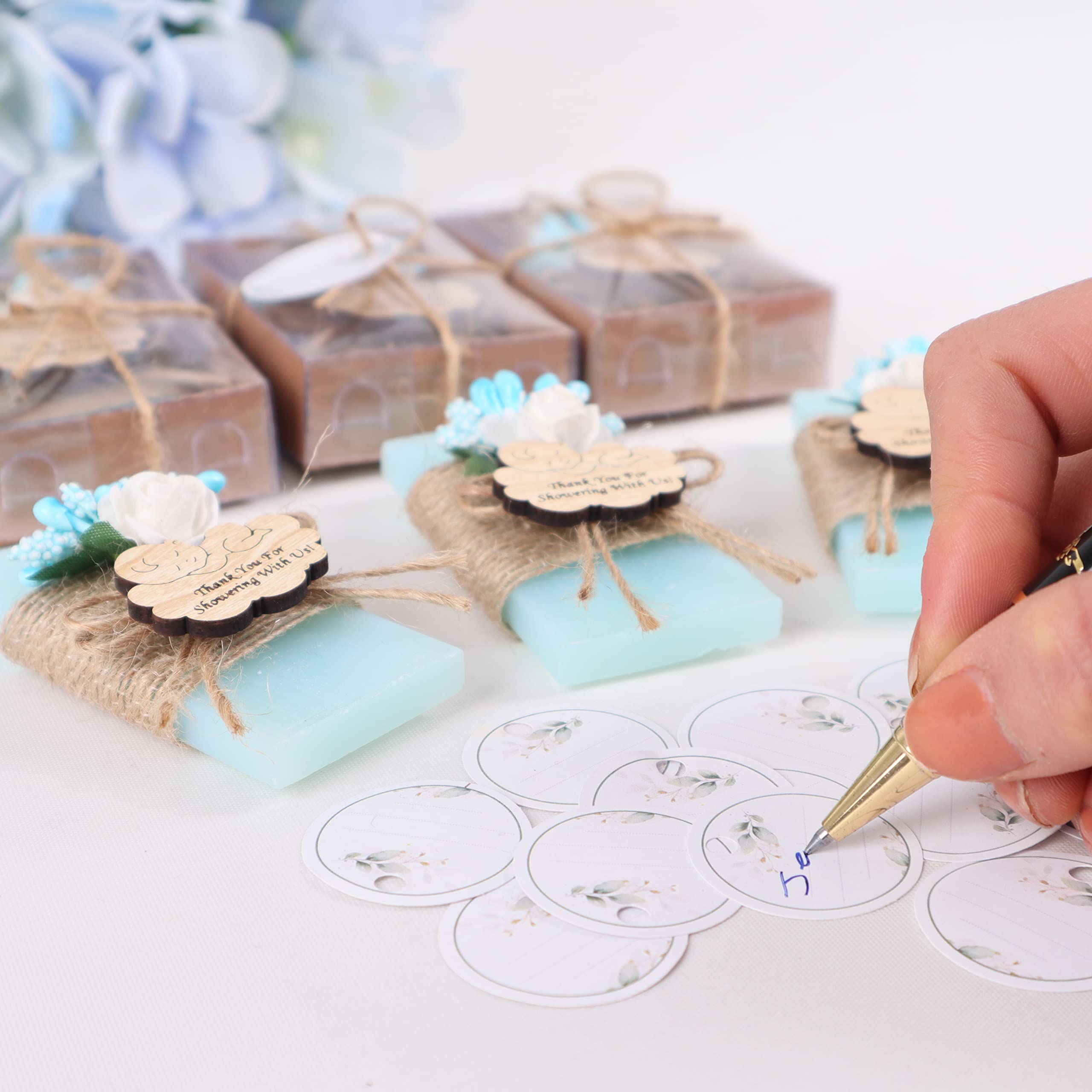 HTF Pack of 10 Handmade Ocean Scented Mini Soap - Baby Shower Decorations & Gifts for Boys (Blue) - Perfect for Baby Showers, Gender Reveals & Nursery Decor