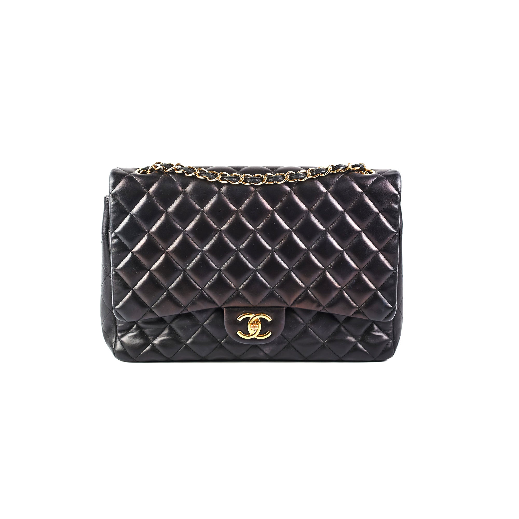 Chanel Maxi Jumbo Lambskin Black Leather Flap Bag - Luxury Designer Handbag for Women, Perfect for Work, Travel & Evening Events