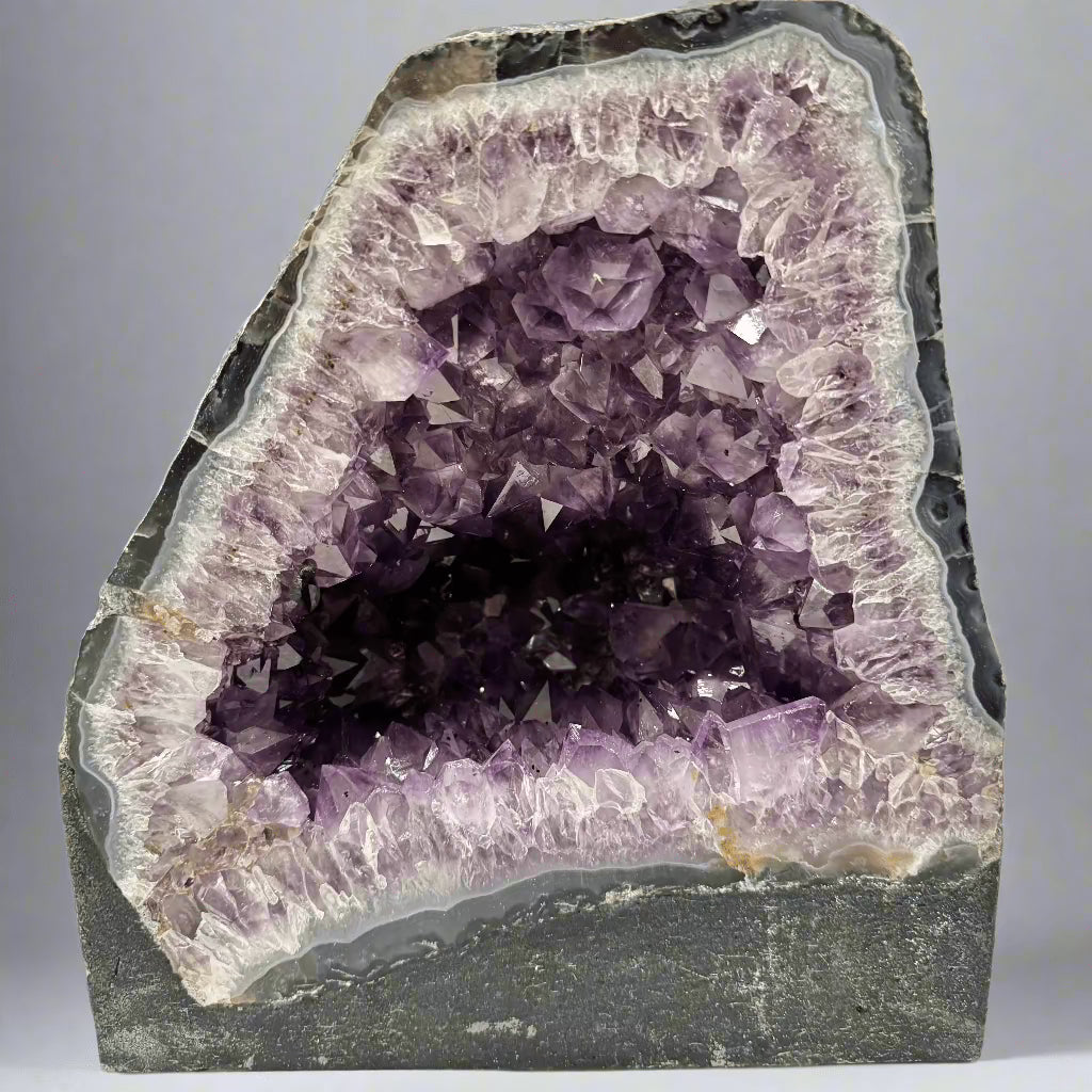 Natural Amethyst Geode Cathedral from Brazil - 10 to 27 lbs Large Purple Crystal Cluster for Home Decor, Meditation & Healing
