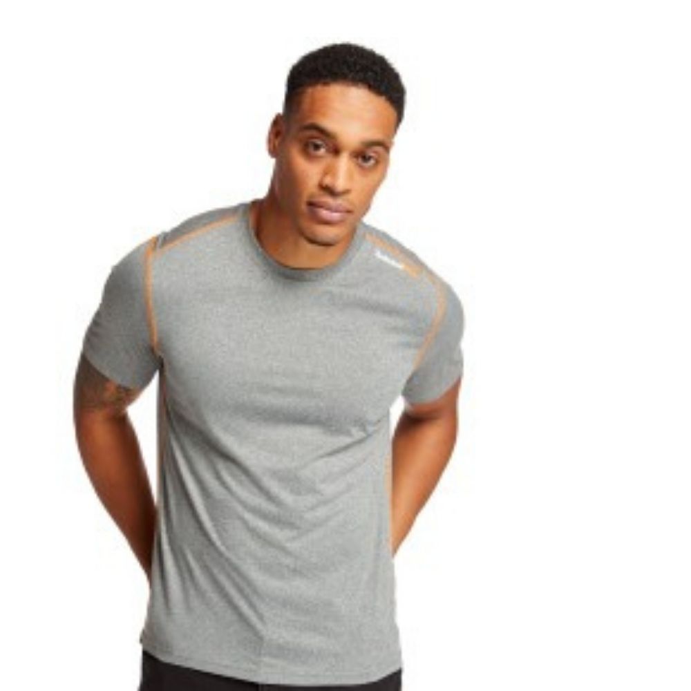 Timberland PRO Men's Wicking Good Sport T-Shirt - Moisture-Wicking Performance Shirt for Active Men (Grey, TB0A1P1Z052) - Ideal for Workouts, Hiking & Outdoor Activities