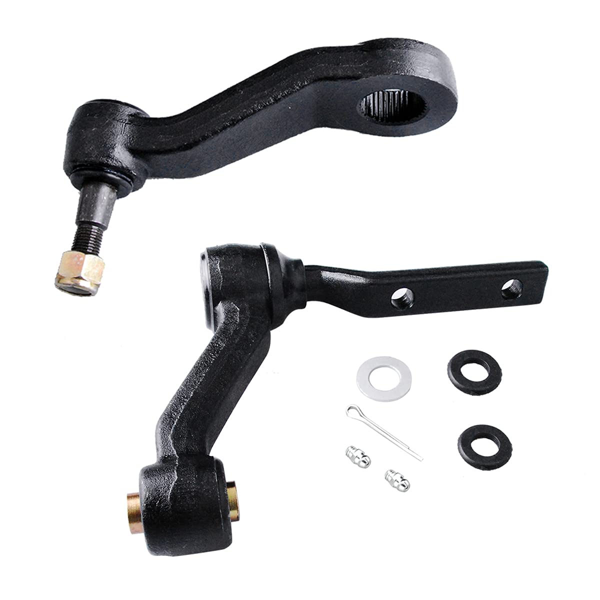 2 Pack Pitman Arm & Idler Arm Kit Compatible with 1995-2002 Ford Crown Victoria, Lincoln Town Car, Mercury Grand Marquis - Heavy Duty Steering Replacement Parts for Smoother Ride & Better Control - Perfect for DIY Repairs & Professional Mechanics