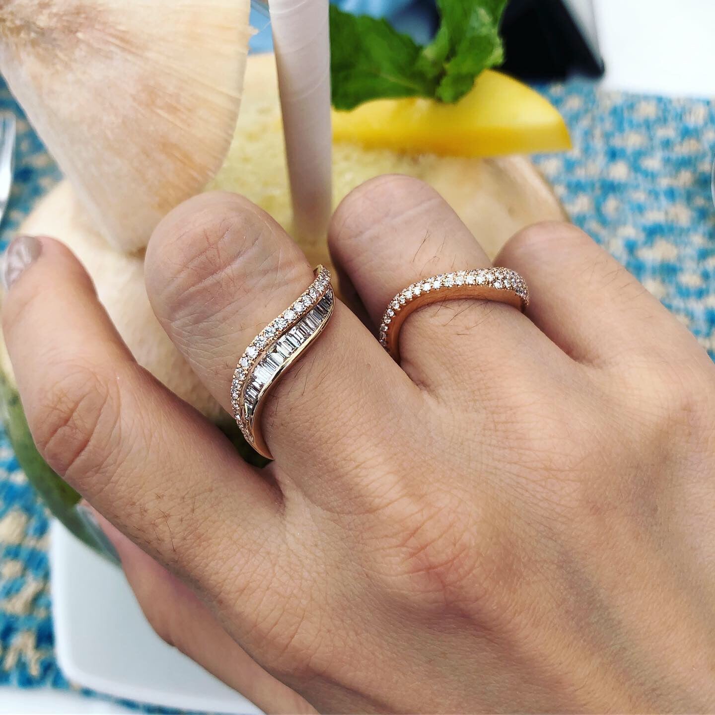 19-Inch Diagonal Wave Ring - Stylish Boho Statement Jewelry for Women | Perfect for Beach Parties, Festivals & Everyday Wear