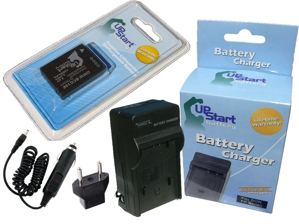 Panasonic Lumix DMC-ZR1W Digital Camera Battery & Charger Kit - 1000mAh DMW-BCG10 Replacement with Car Plug & EU Adapter (3.6V Lithium-Ion) - Perfect for Travel Photography & Outdoor Shooting