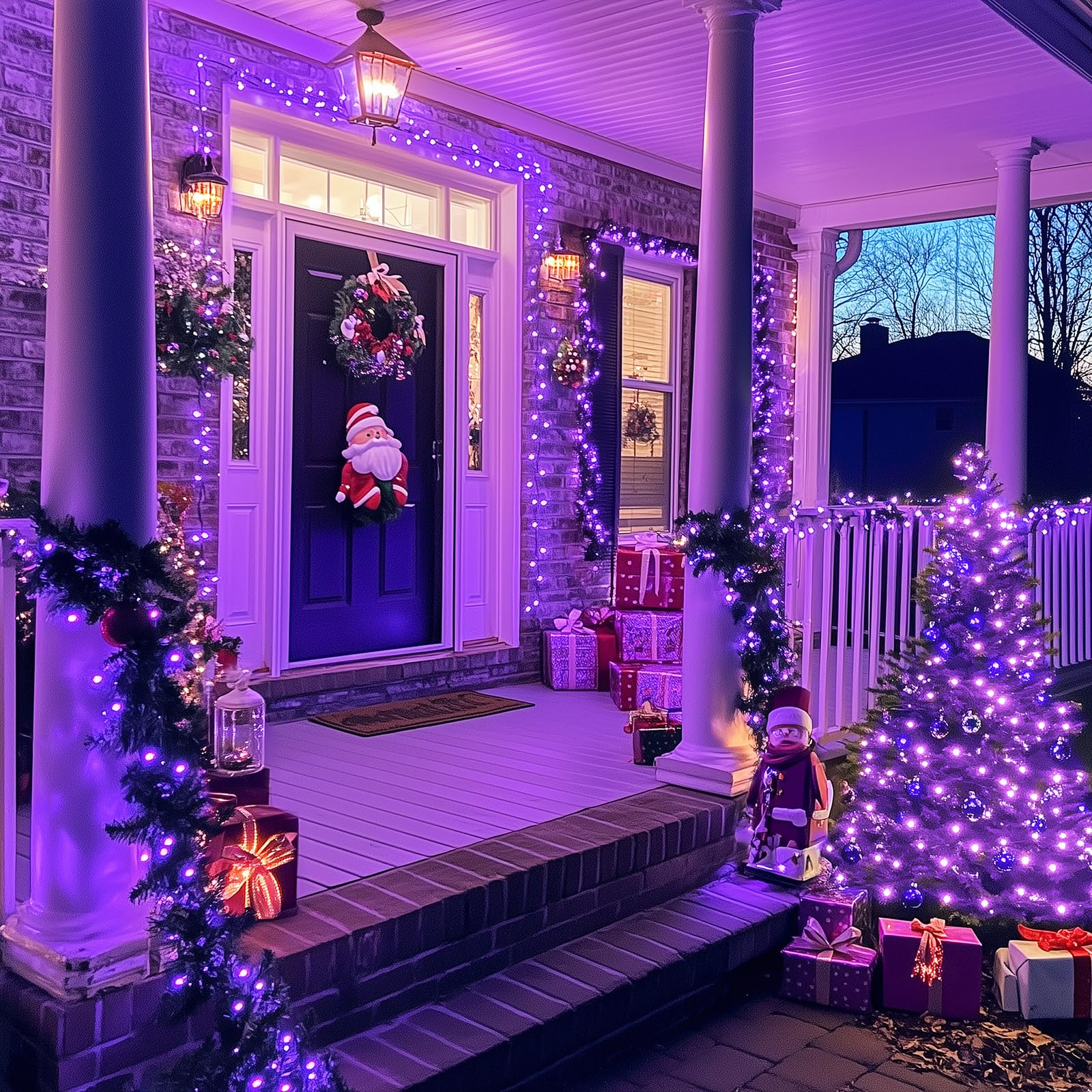 JMEXSUSS 500 LED Purple Christmas Lights - 173ft Waterproof Outdoor String Lights with 8 Lighting Modes | Green Wire Purple LED Lights for Christmas Tree, Indoor Party, House Decorations (Perfect for Holiday, Wedding, Garden & Patio Decor)