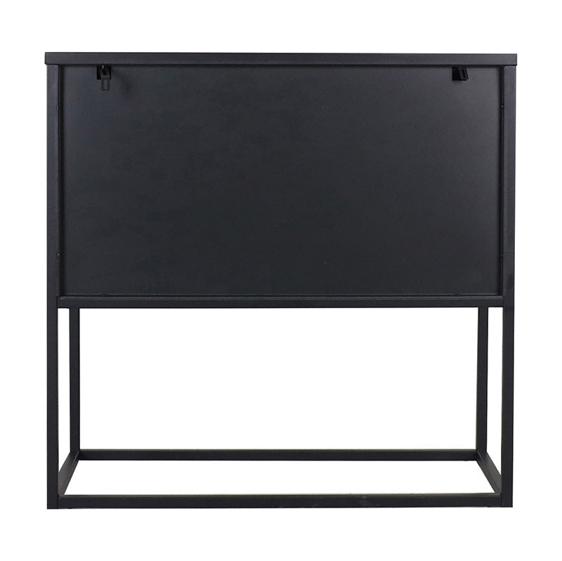 Modern Newton 2-Door Sideboard 82cm Black - Stylish Storage Cabinet for Living Room, Dining Room, or Entryway