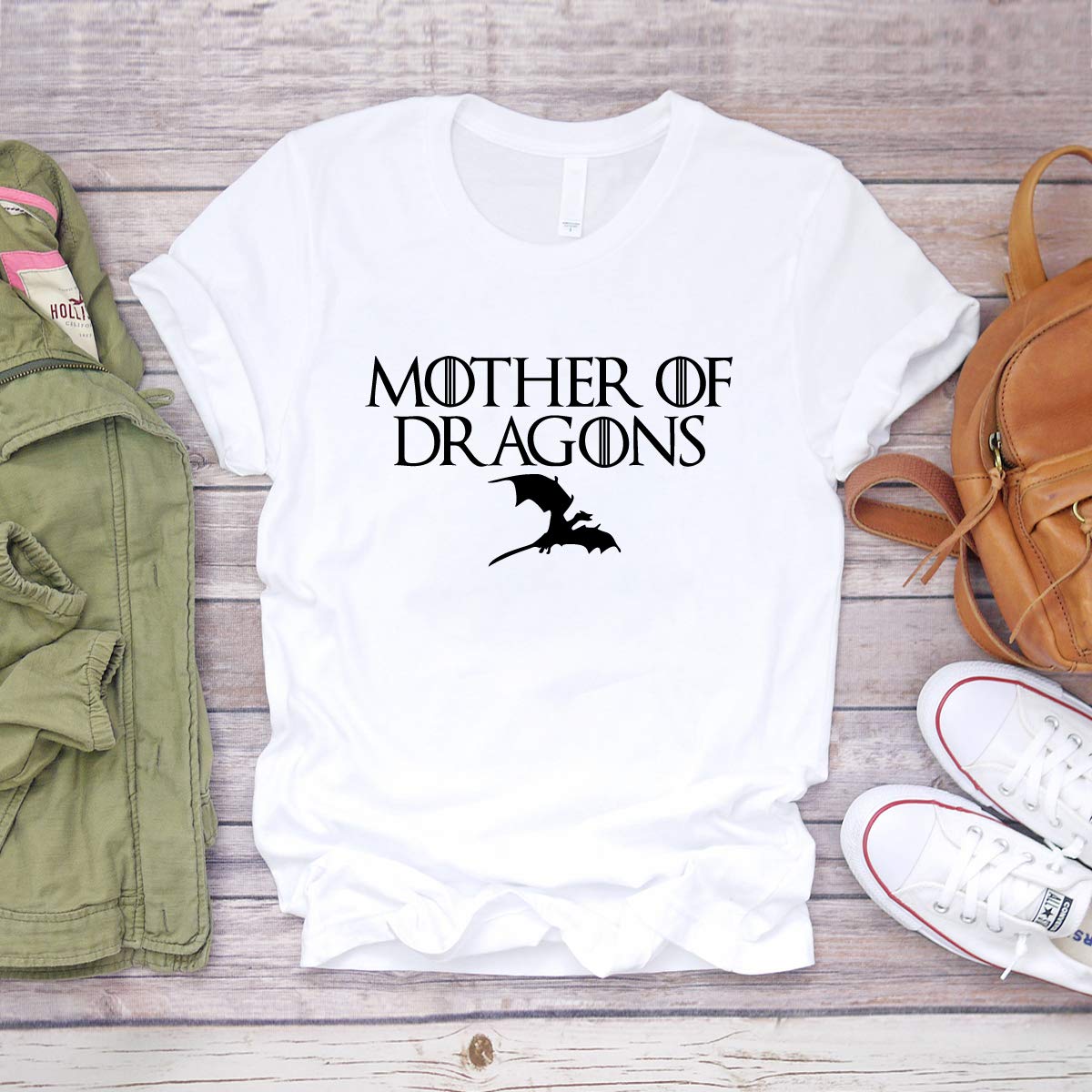 ANRevelinCN Unisex Cotton Round Neck Short Sleeve T-Shirt - Mother of Dragons Game of Thrones Inspired Tee for Men & Women | Perfect for Cosplay, Fan Conventions & Casual Wear