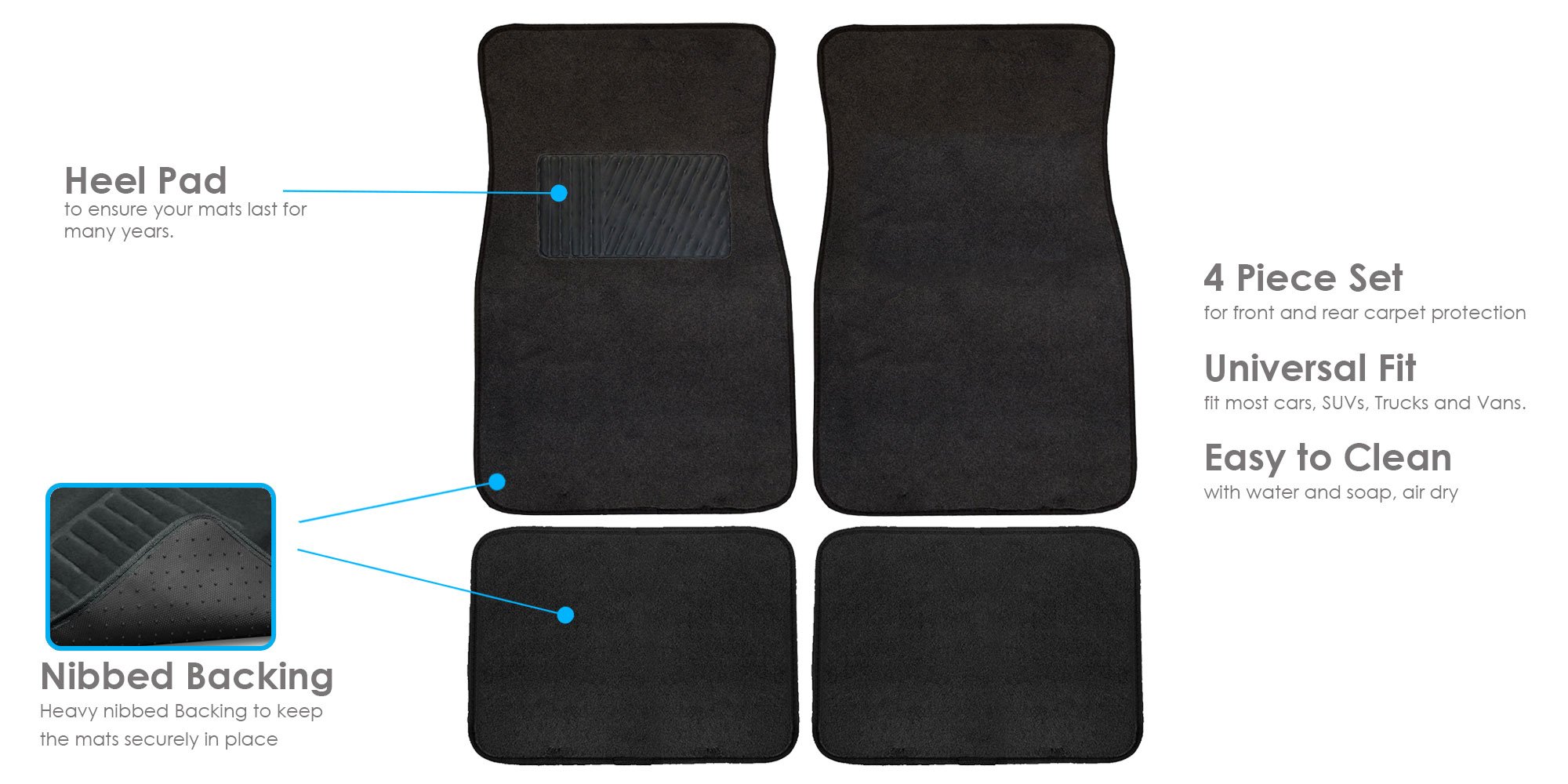 We Are Young Life is Fun™ Full Set Car Seat Covers (Red & Black) + Car Floor Mats with Heel Pad - Universal Fit for Most Cars, Trucks, SUVs & Vans | Premium Car Interior Protection & Comfort Upgrade
