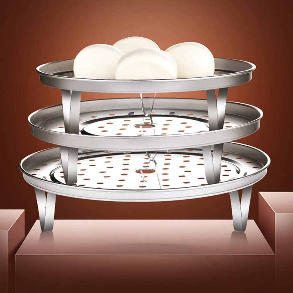 Stainless Steel Steamer Rack for Cooking - DOITOOL Round Dumpling & Vegetable Steamer Basket, Meat Steamer Stand with Shelving Brackets - Perfect for Steaming Dumplings, Vegetables & Seafood in Pots & Cookers