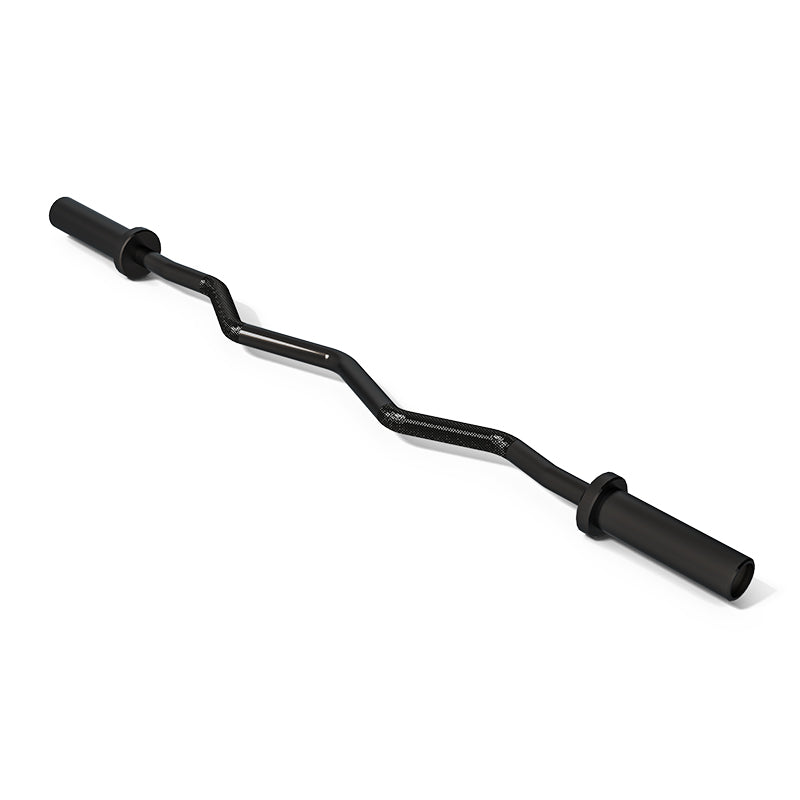 Olympic Barbell EZ Curl Bar - Premium Black Weightlifting Bar for Home Gym & Strength Training - Perfect for Bicep Curls, Triceps Extensions & Full-Body Workouts