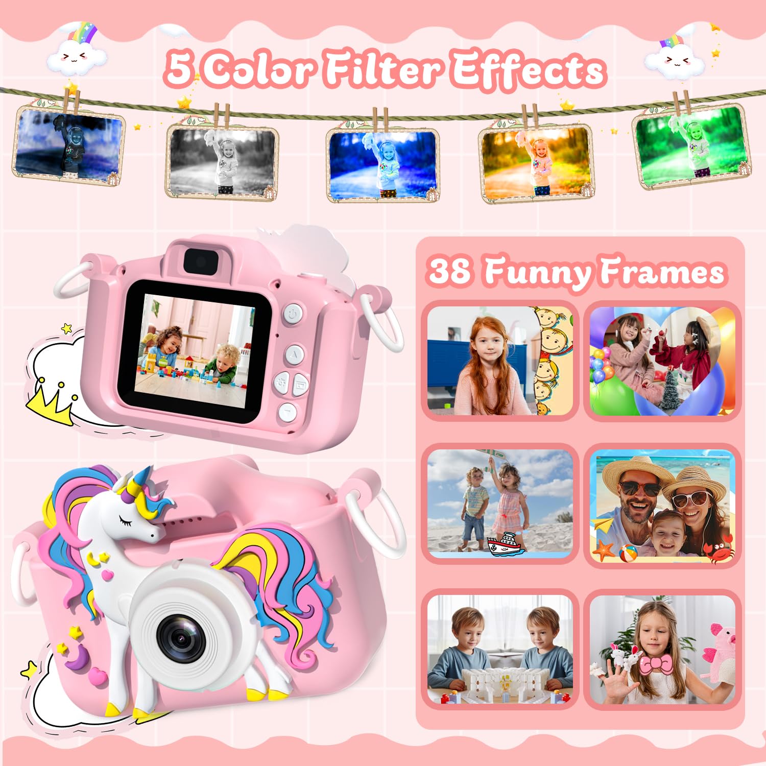**Best Kids Camera Toys for 3-12 Year Old Girls & Boys – HD Digital Video Camcorder with Cartoon Silicone Cover – Perfect for Birthday Gifts, Travel, and Outdoor Adventures**