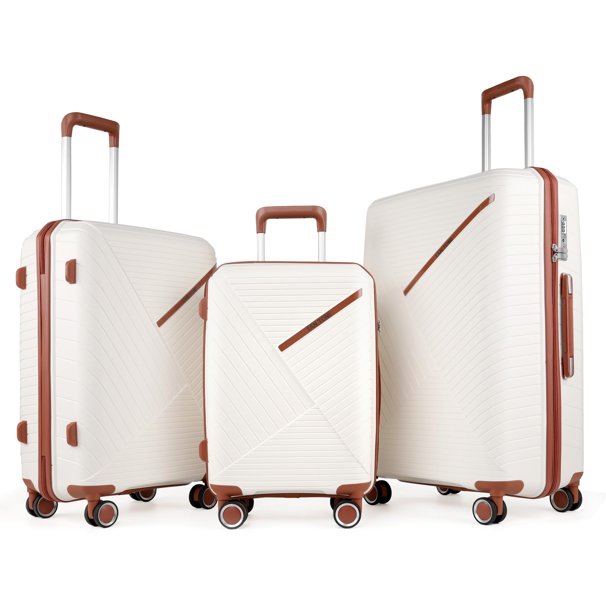 TAN.TOMI 3-Piece Hardshell Luggage Set with TSA Lock, Spinner Wheels & Lightweight Design - Perfect for Travel, Business Trips & Vacations