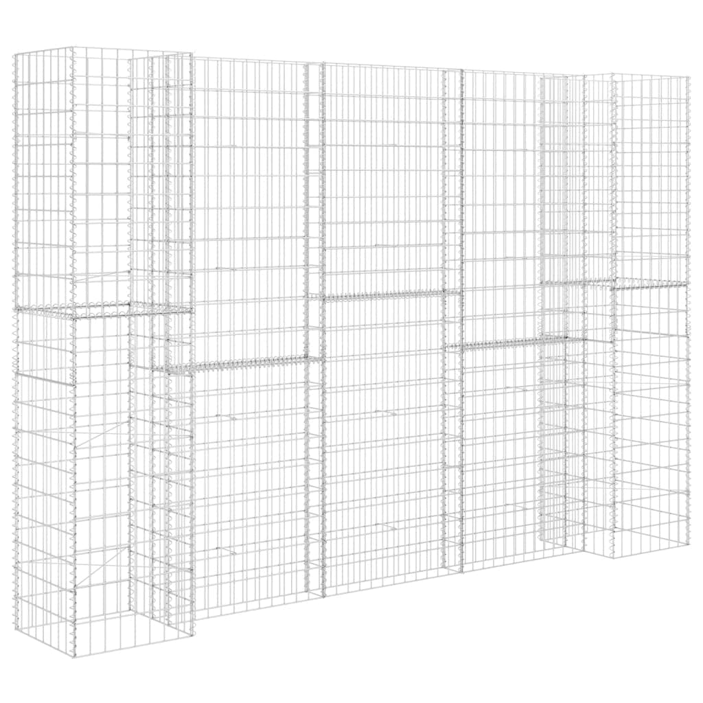 H-Shaped Gabion Planter Steel Wire - Outdoor Garden Stone Basket Planter, Raised Vegetable Bed & Retaining Wall Cage (223.6