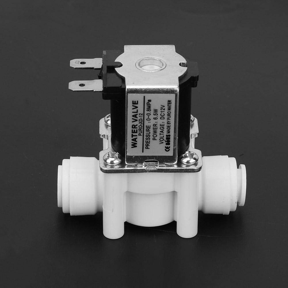 Oumefar 1/4 Inch DC 12V Water Electric Solenoid Valve - Normally Closed Magnetic Purifier Valve with Copper Core & Quick Connect Flow Switch for Water Control - Ideal for Home Water Purification, Irrigation Systems & Industrial Fluid Control