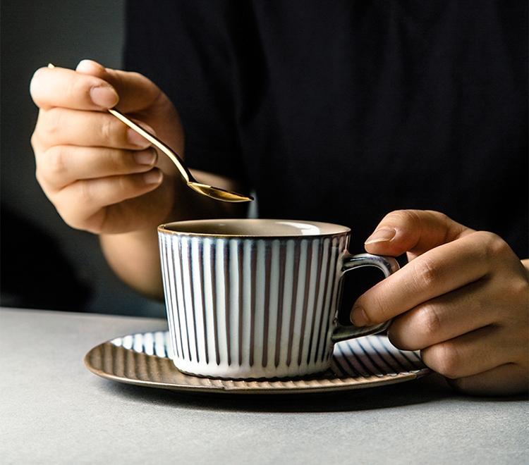 Premium Ceramic Coffee Cup and Saucer Set - Elegant Cappuccino & Tea Mugs in White, Green, Blue, Yellow - Perfect for Home, Office, and Cafe Use