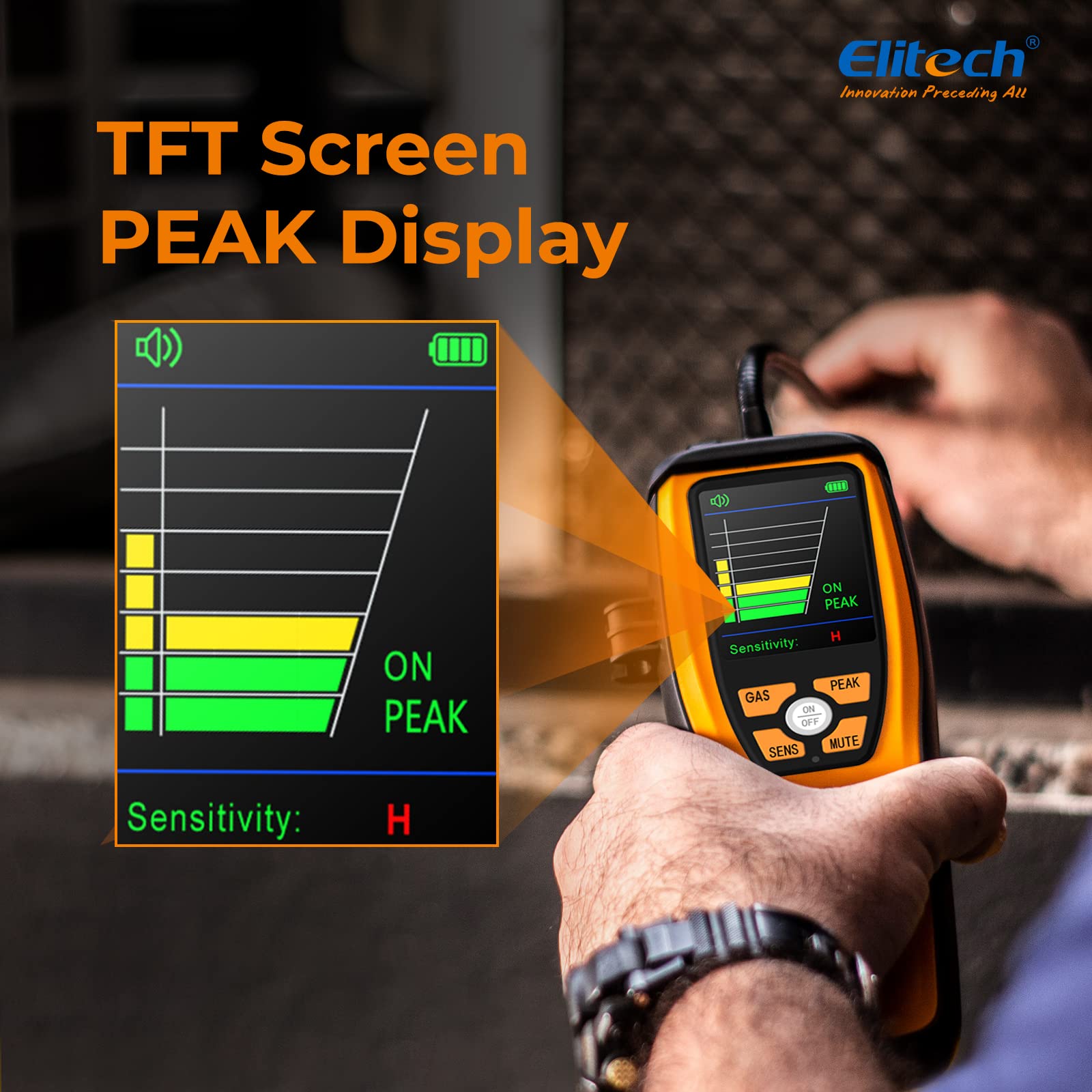Elitech HVAC Refrigerant Leak Detector with 10-Year Infrared Sensor - Halogen Freon Sniffer for R22 R410A R134A R1234YF - Air Conditioning & Automotive Gas Leak Detection (ILD-300) - Perfect for HVAC Technicians and Auto Repair Shops