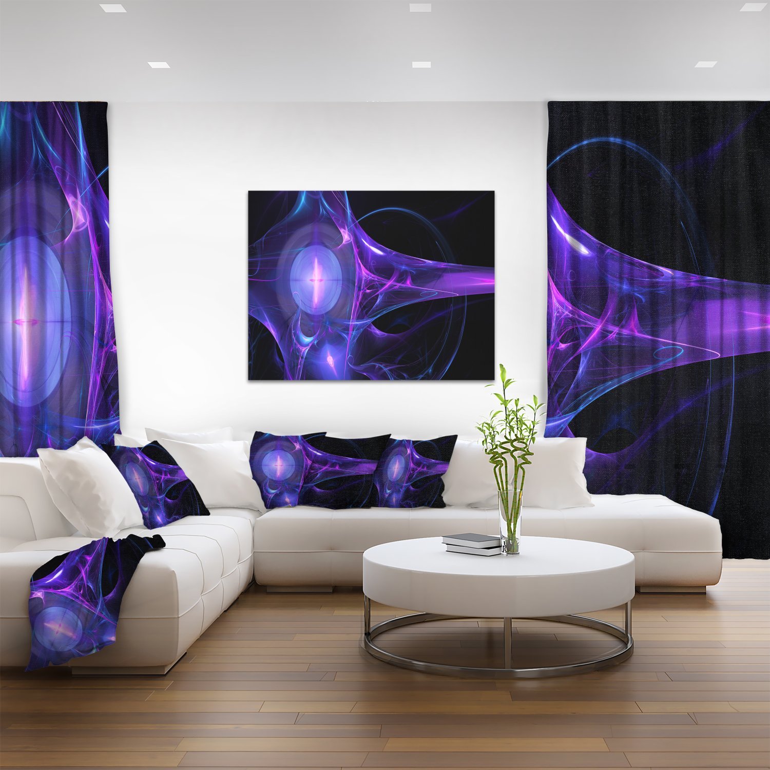 Abstract Purple Bright Candle Canvas Art Print - Modern Wall Decor for Living Room, Bedroom & Office