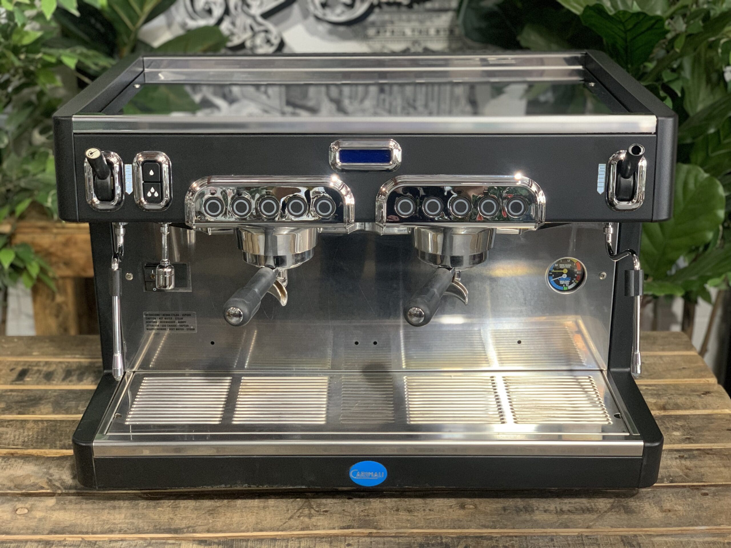 Carimali Cento 2 Group Black High Cup Commercial Espresso Machine - Perfect for Coffee Shops, Restaurants & Offices